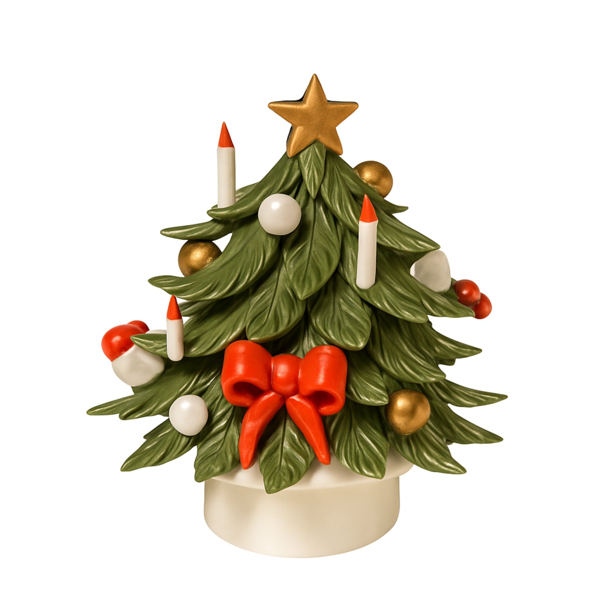 Capodimonte Porcelain Tree with Poinsettias