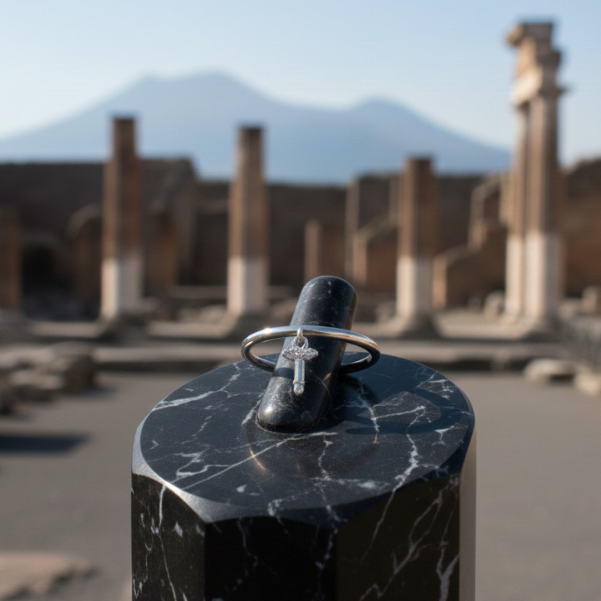 Ring with Winged Phallus from Pompeii in 925 Silver
