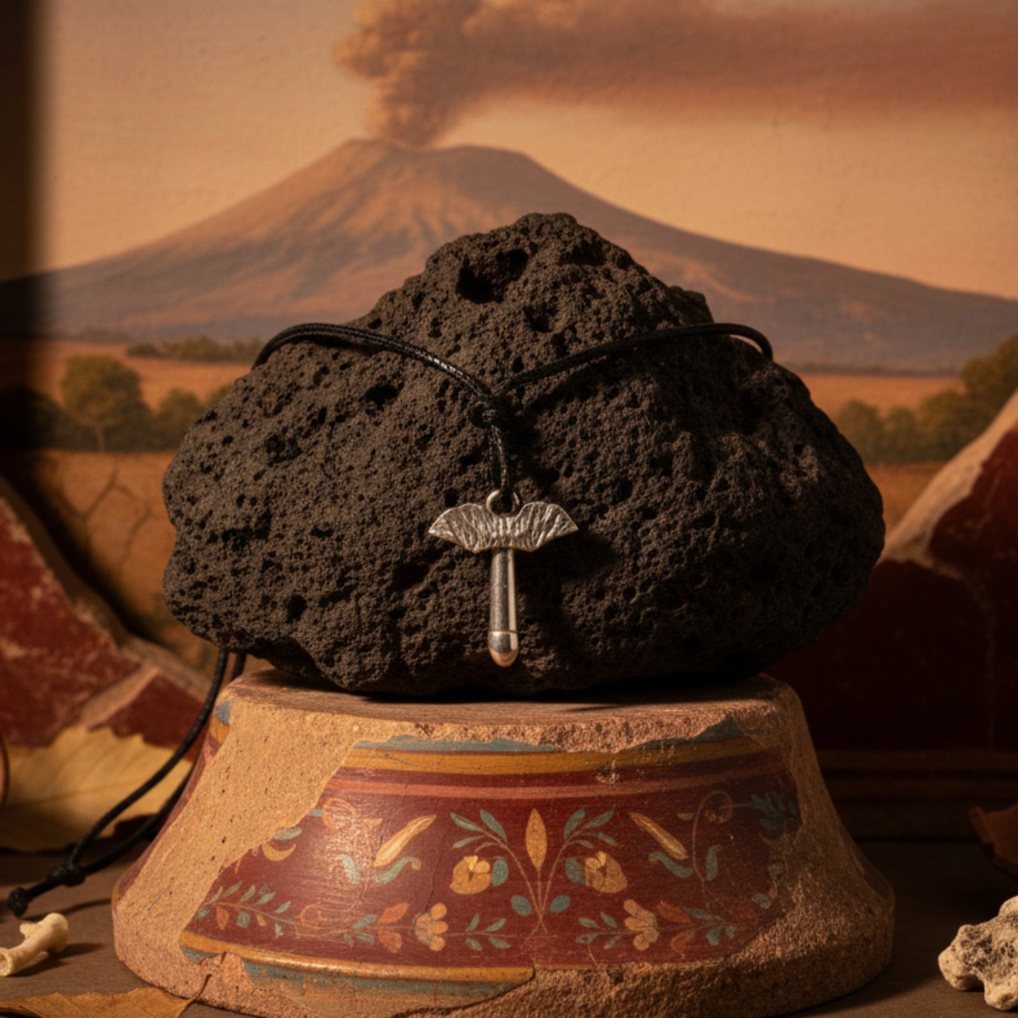 Pendant with medium winged phallus from Pompeii - 925 silver