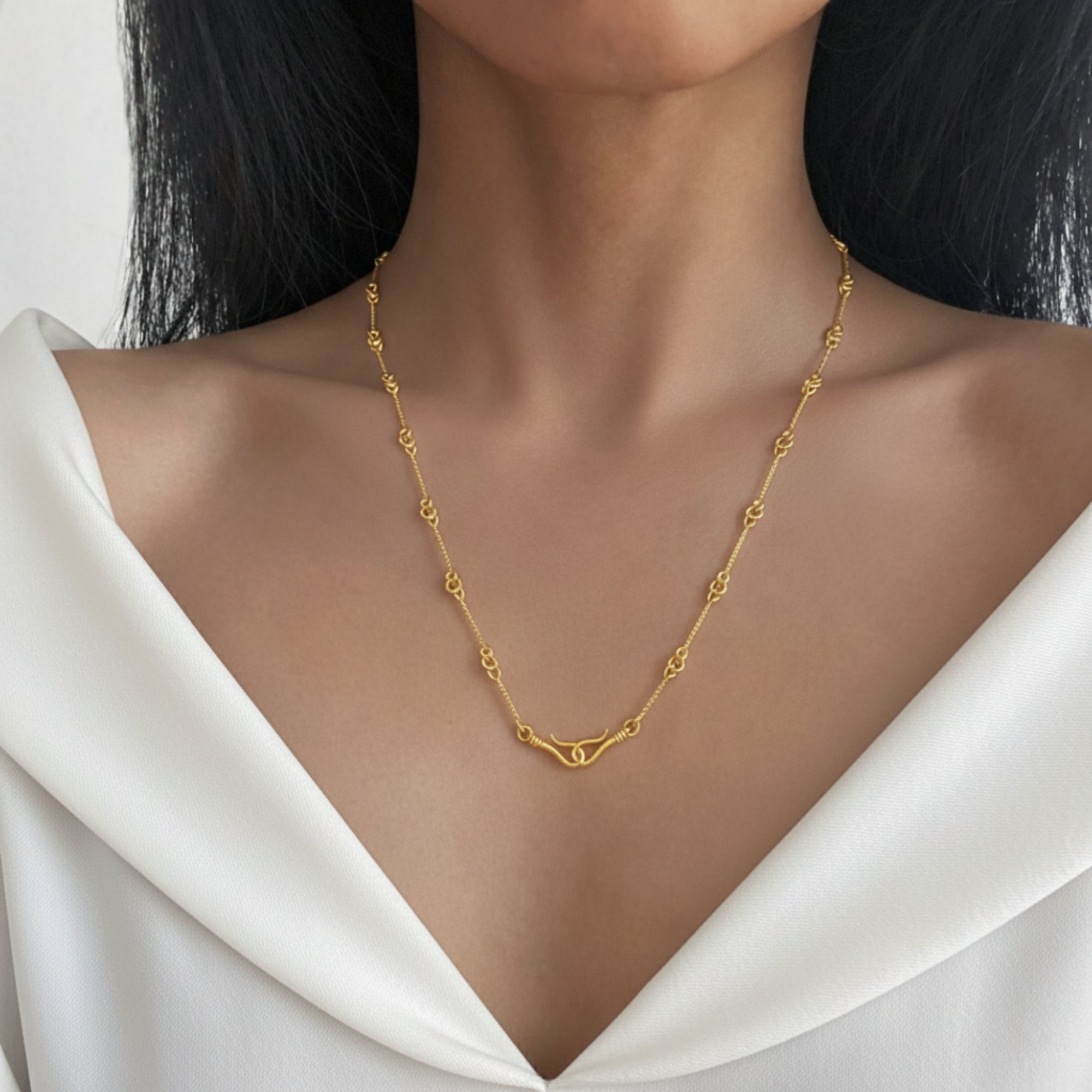 Necklace with Pompeii Hooks - 18K GOLD plated 925 Silver