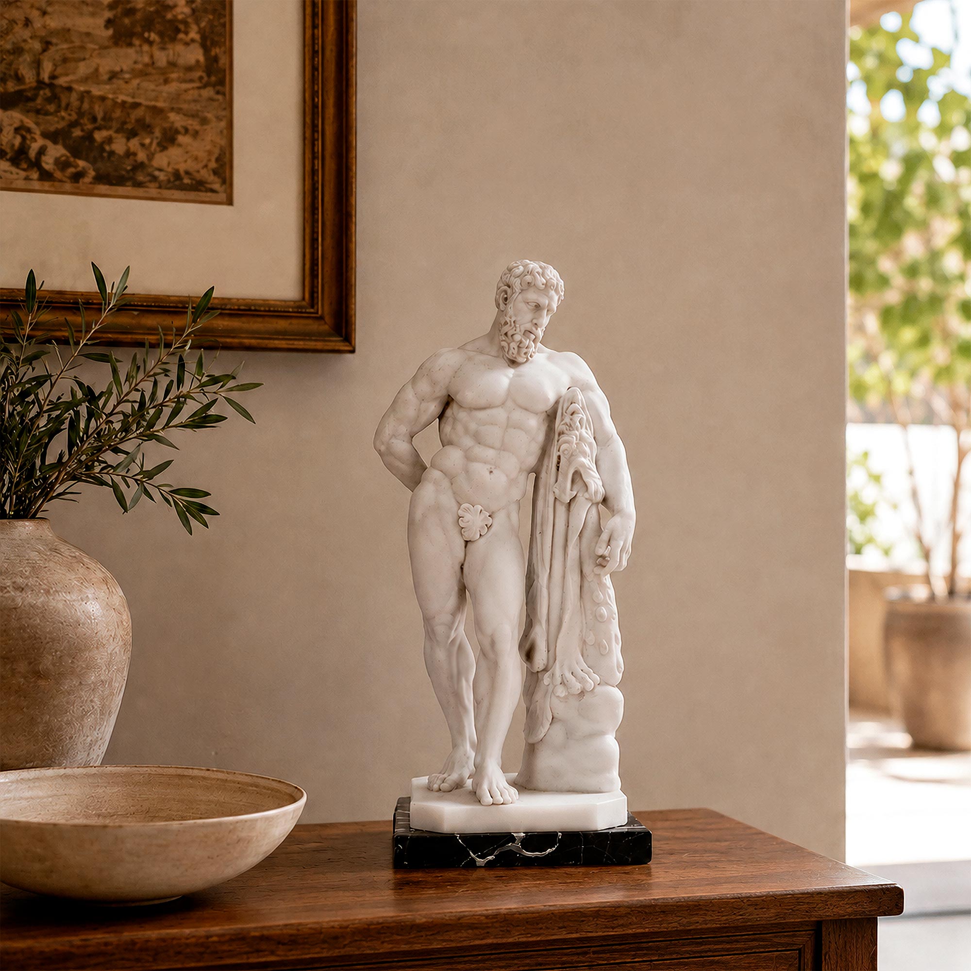 Marble Sculpture of Hercules Farnese - 33 cm