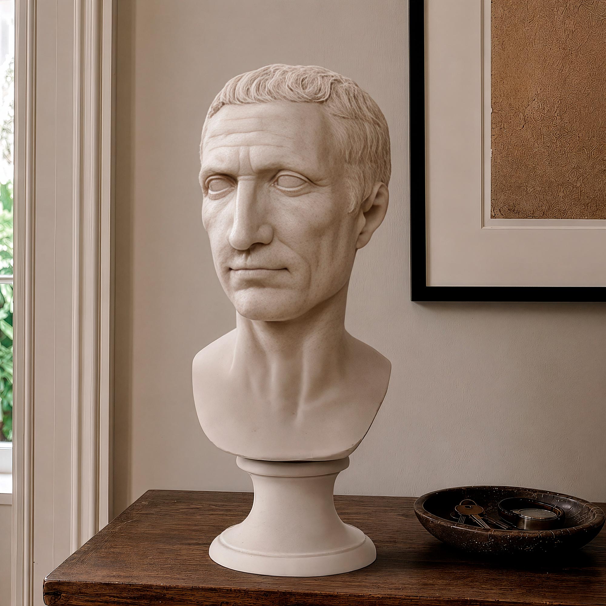 Giulio Cesare - Busto in marmo 47 cm