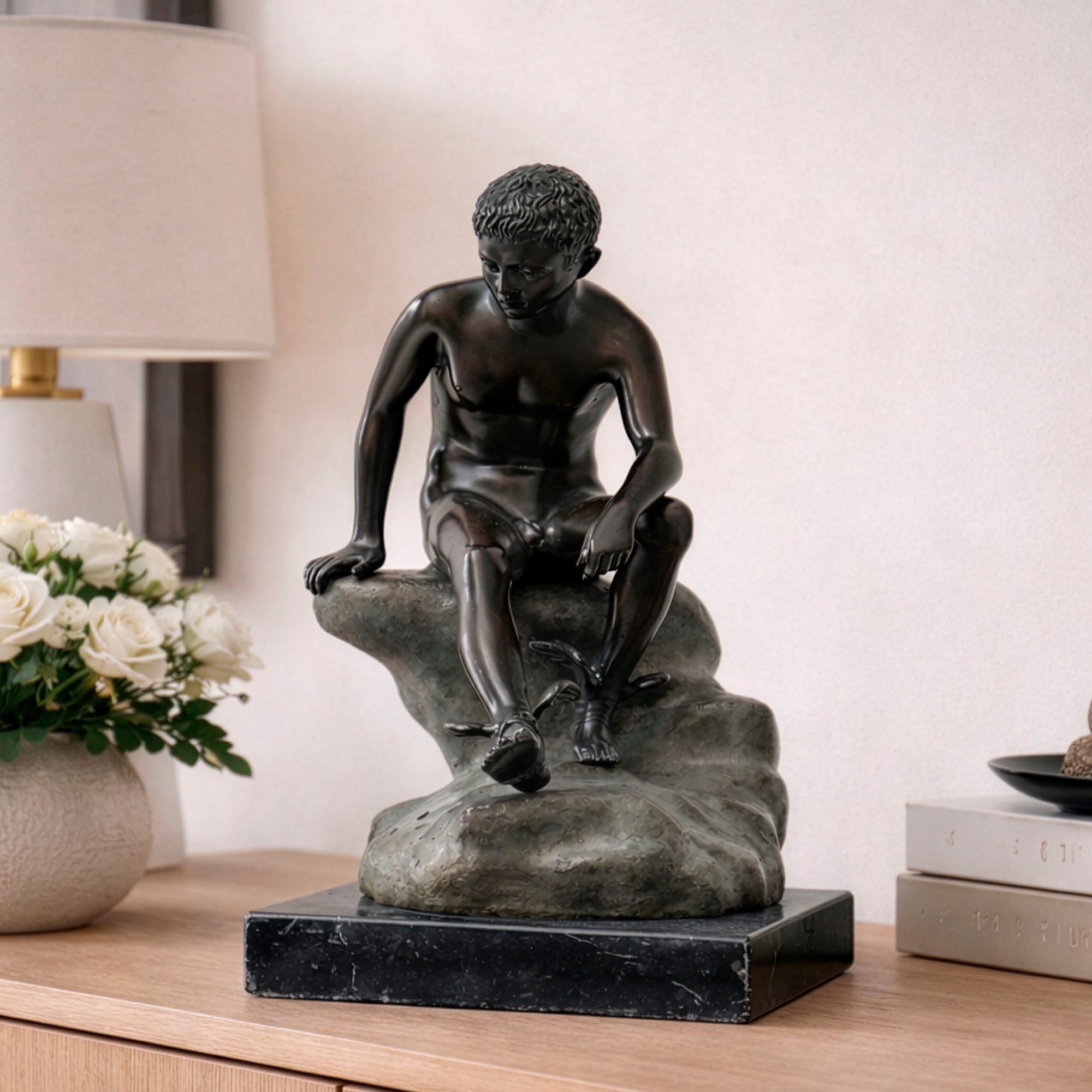 Hermes en reposo - Estatua de bronce