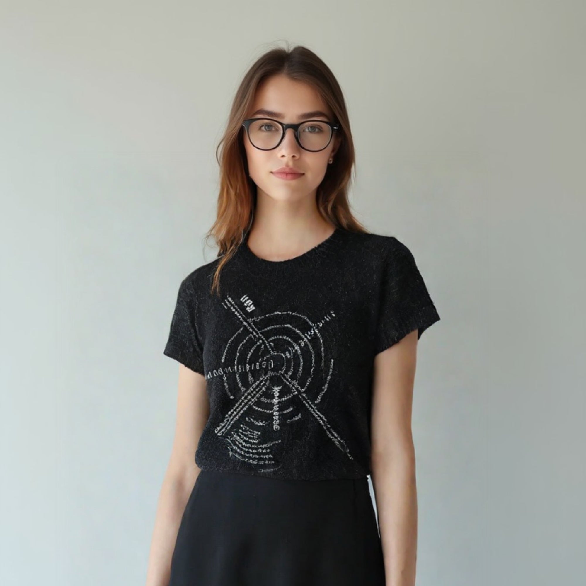 T-shirt donna in cotone ispirata ai manifesti futuristi italiani.