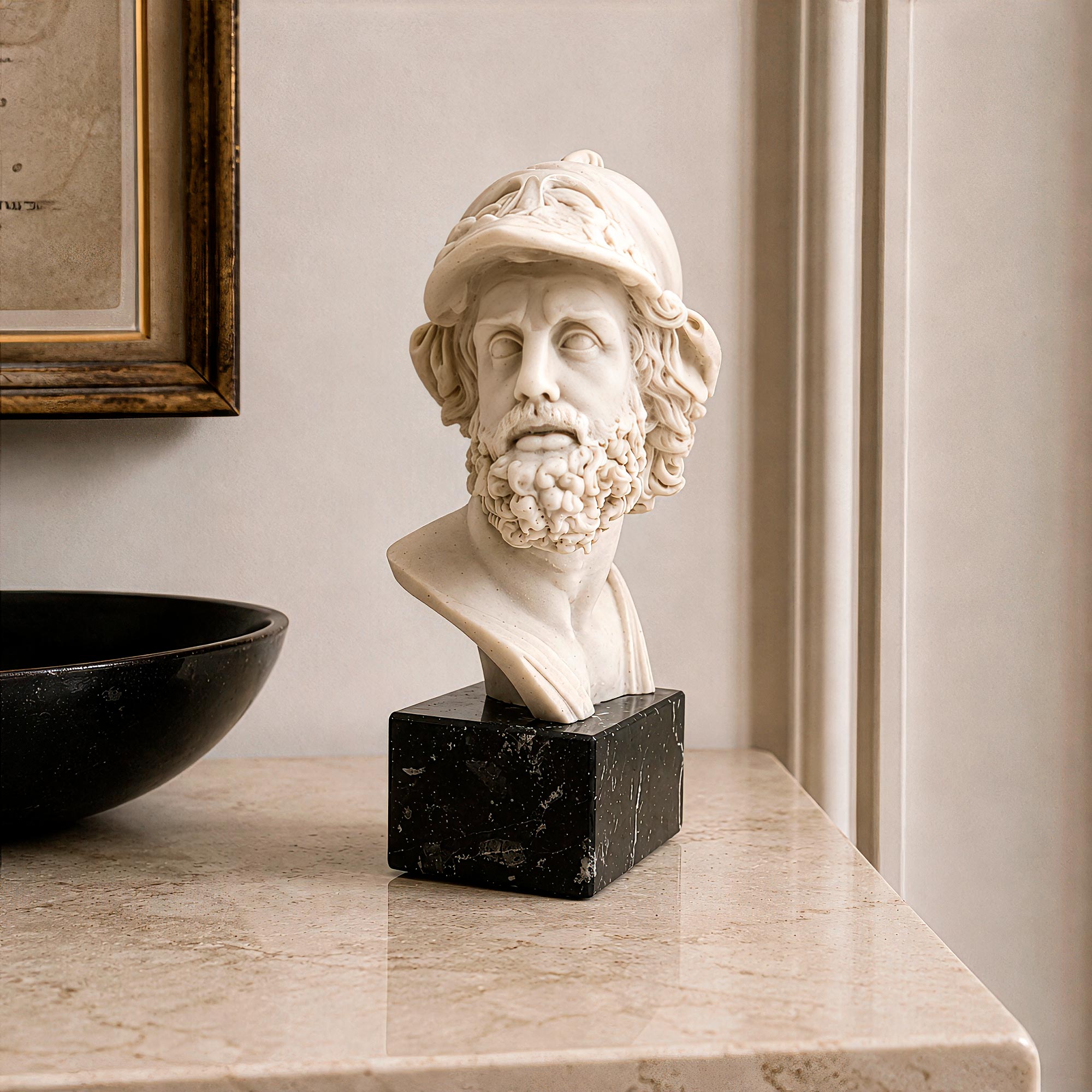 Riproduzione del busto di Menelao in marmo