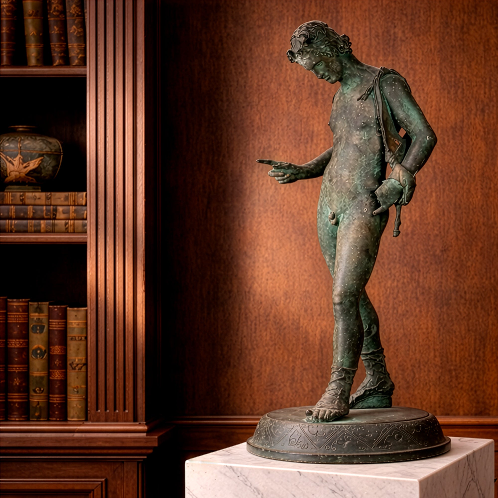 Statue en bronze de Narcisse