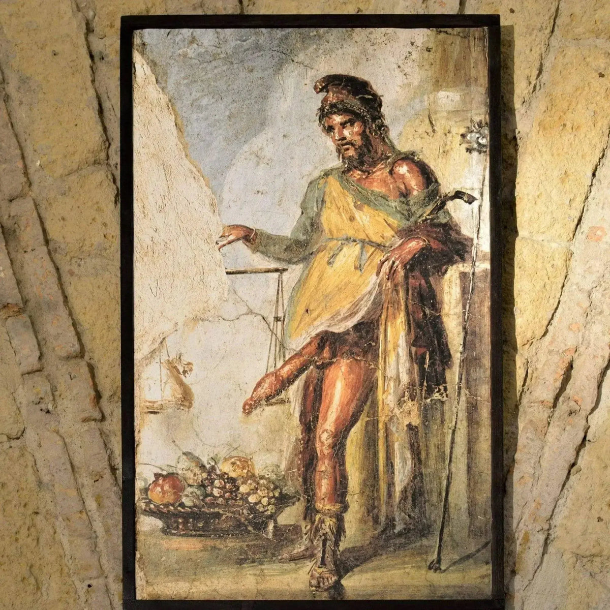 Fresko Priapus, Fruchtbarkeitsgott Pompeji