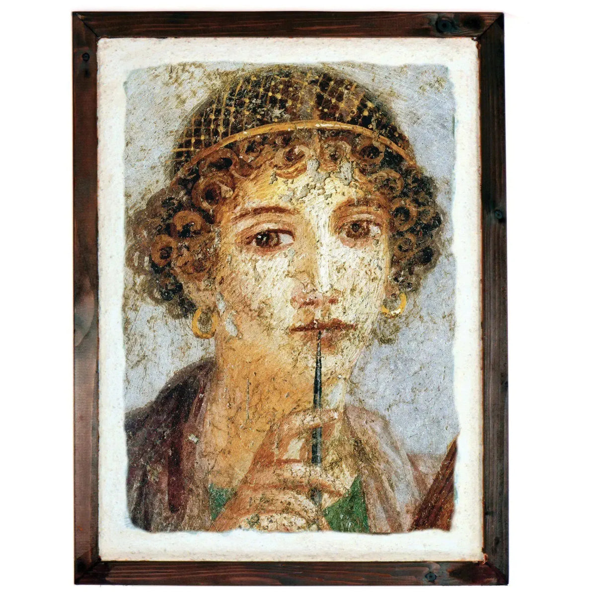Porträt von Sappho, griechischer Dichter. Fresko aus Pompeji.