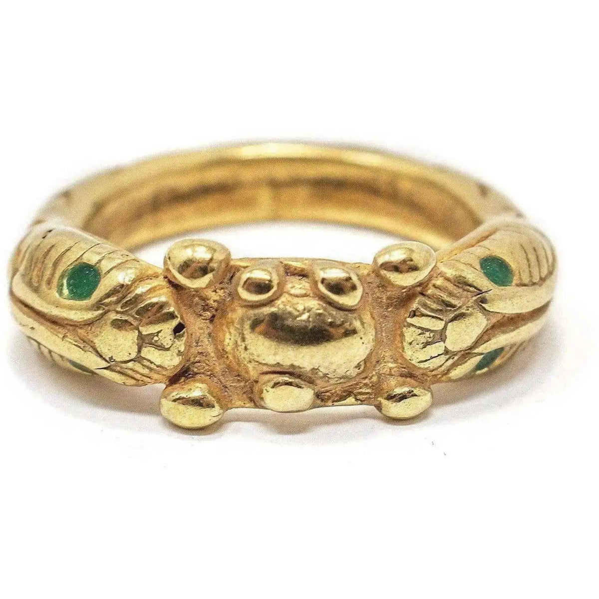 Bague forme serpent en argent plaqué or 18 carats, style vintage