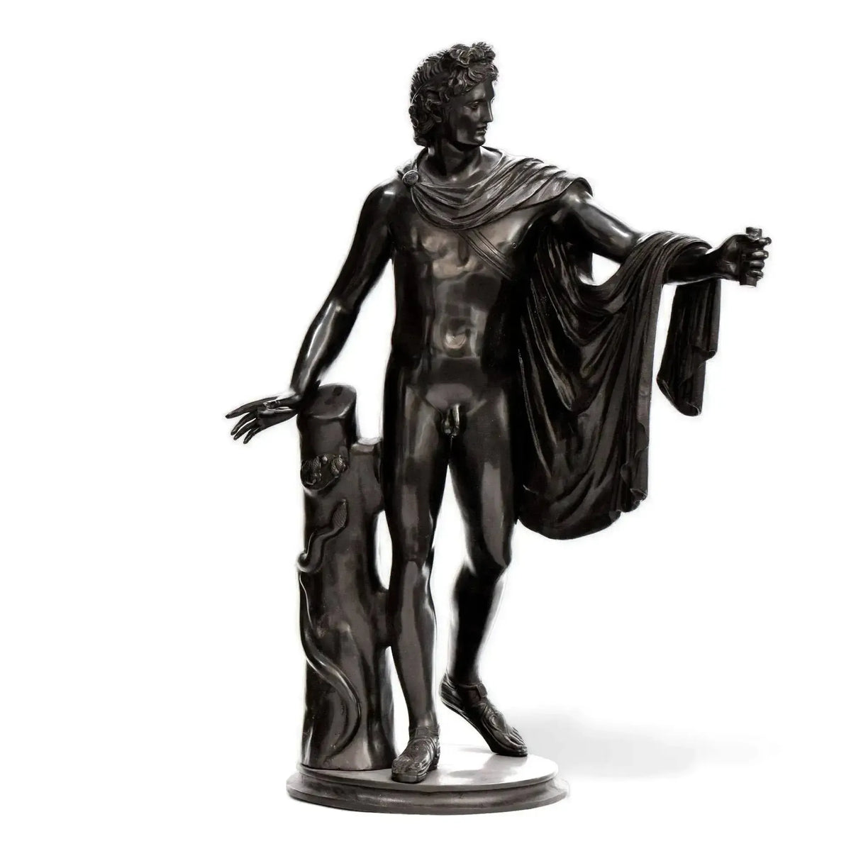 Apollo Belvedere bronze statue copy of Vatican museums