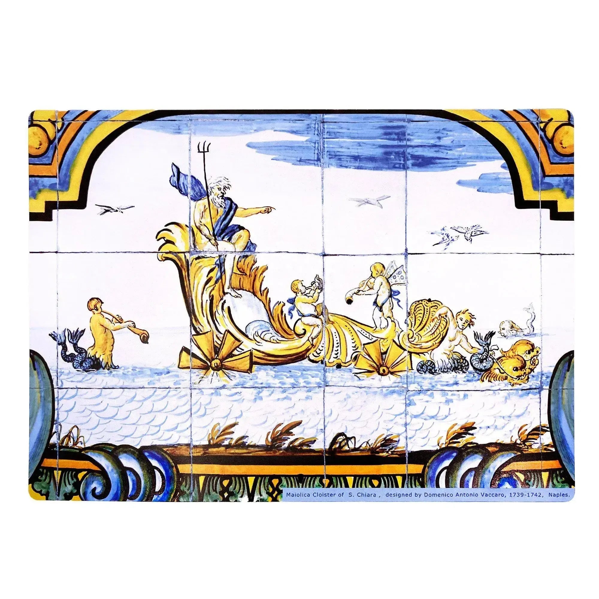 artistic print placemat - peacock taken from the majolica of Santa Chiara