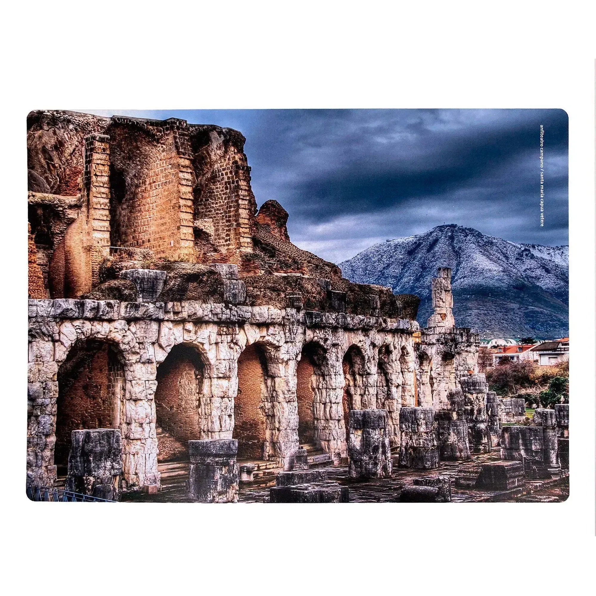 artistic print placemat Winter in an ancient Santa Maria Capua Vetere - Campanian Amphitheatre