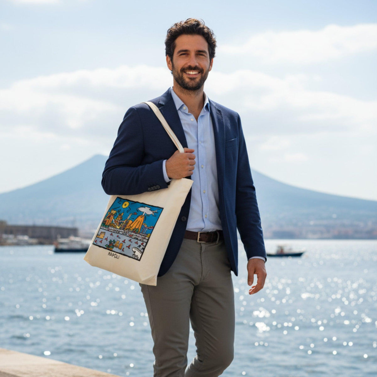 Colore&Calore Tasche mit künstlerischer Szene von Neapel