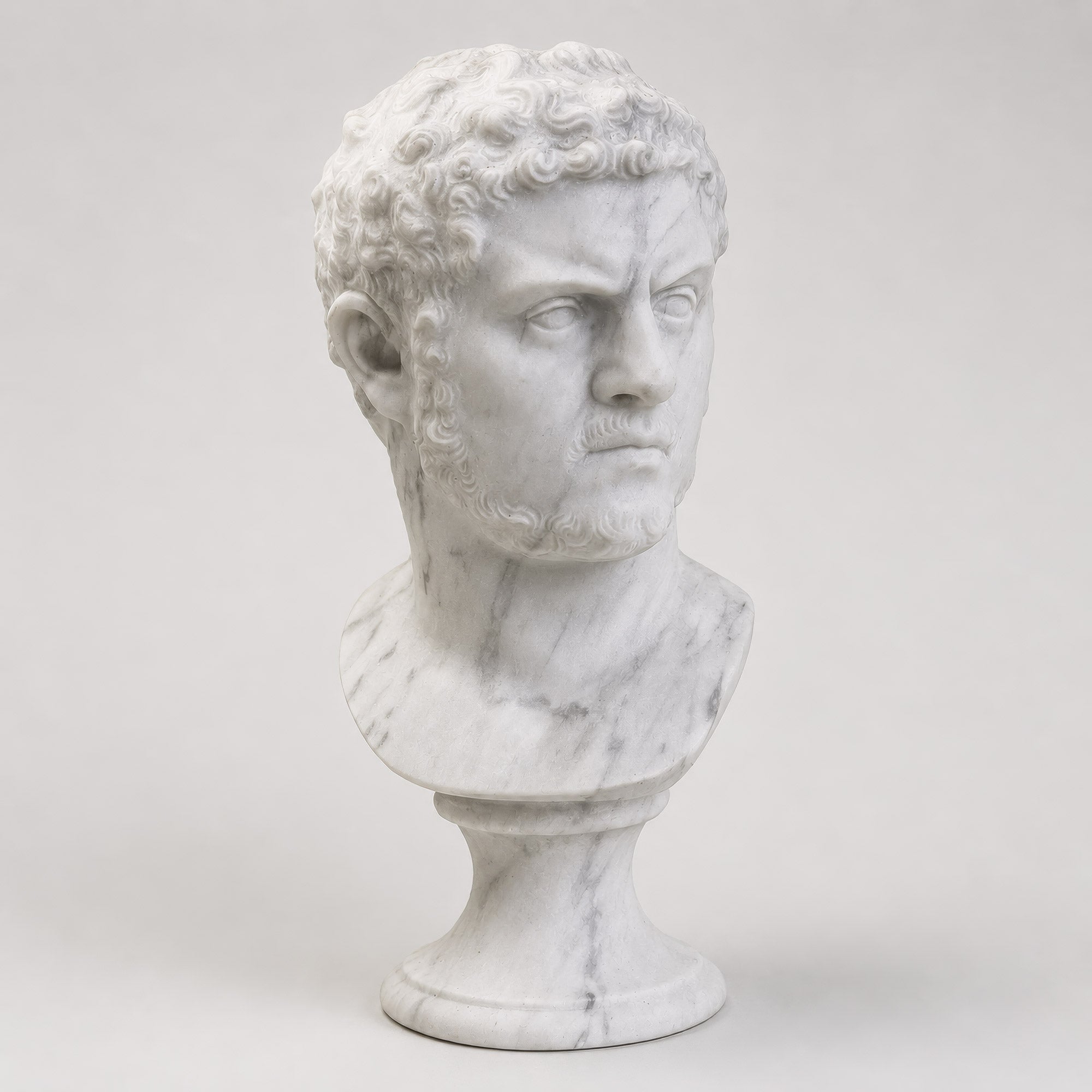 Caracalla - Testa Scolpita in marmo di Carrara 26 cm