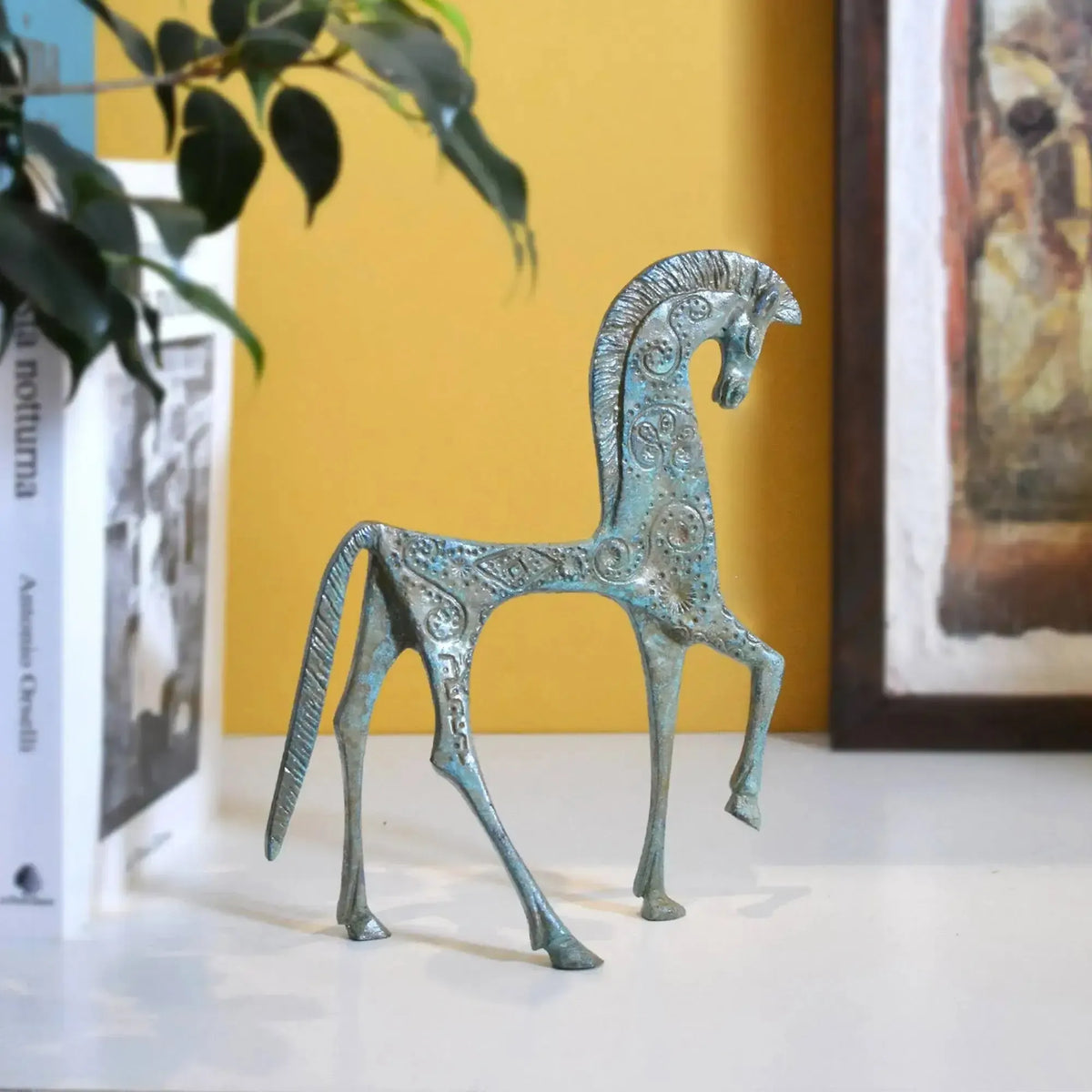 Greek horse statuette in bronze