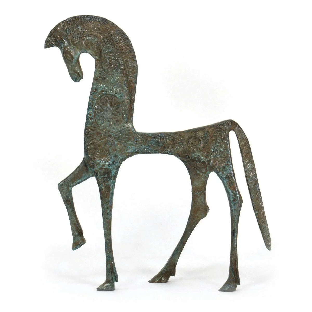 Greek horse statue in bronze