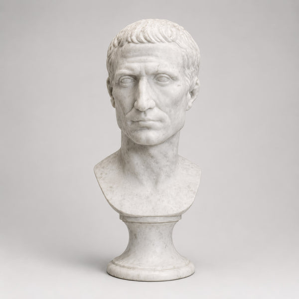 Nuevo - Giulio Cesare - Busto esculpido en mármol 47 cm