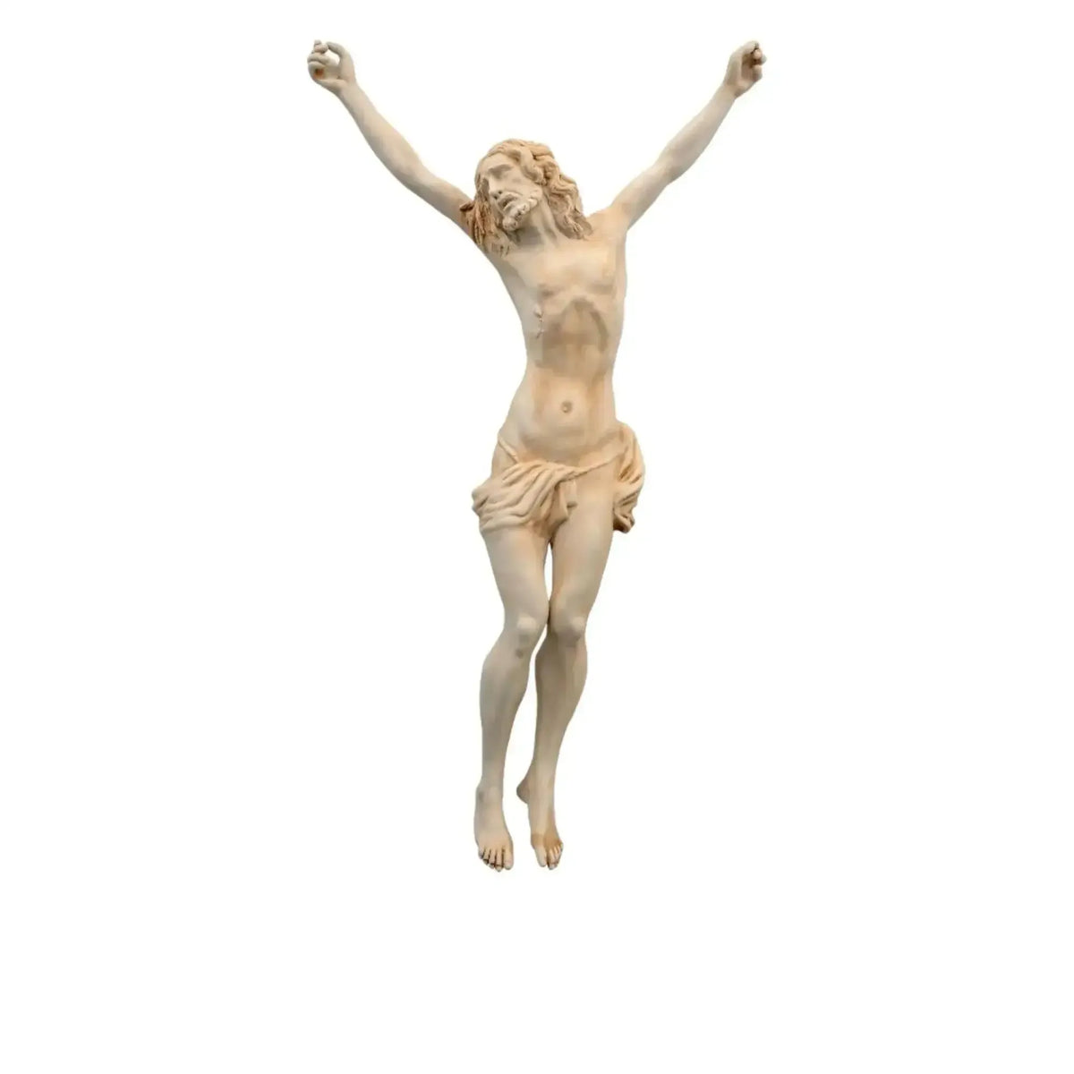 Statue crucifix en porcelaine de Capodimonte