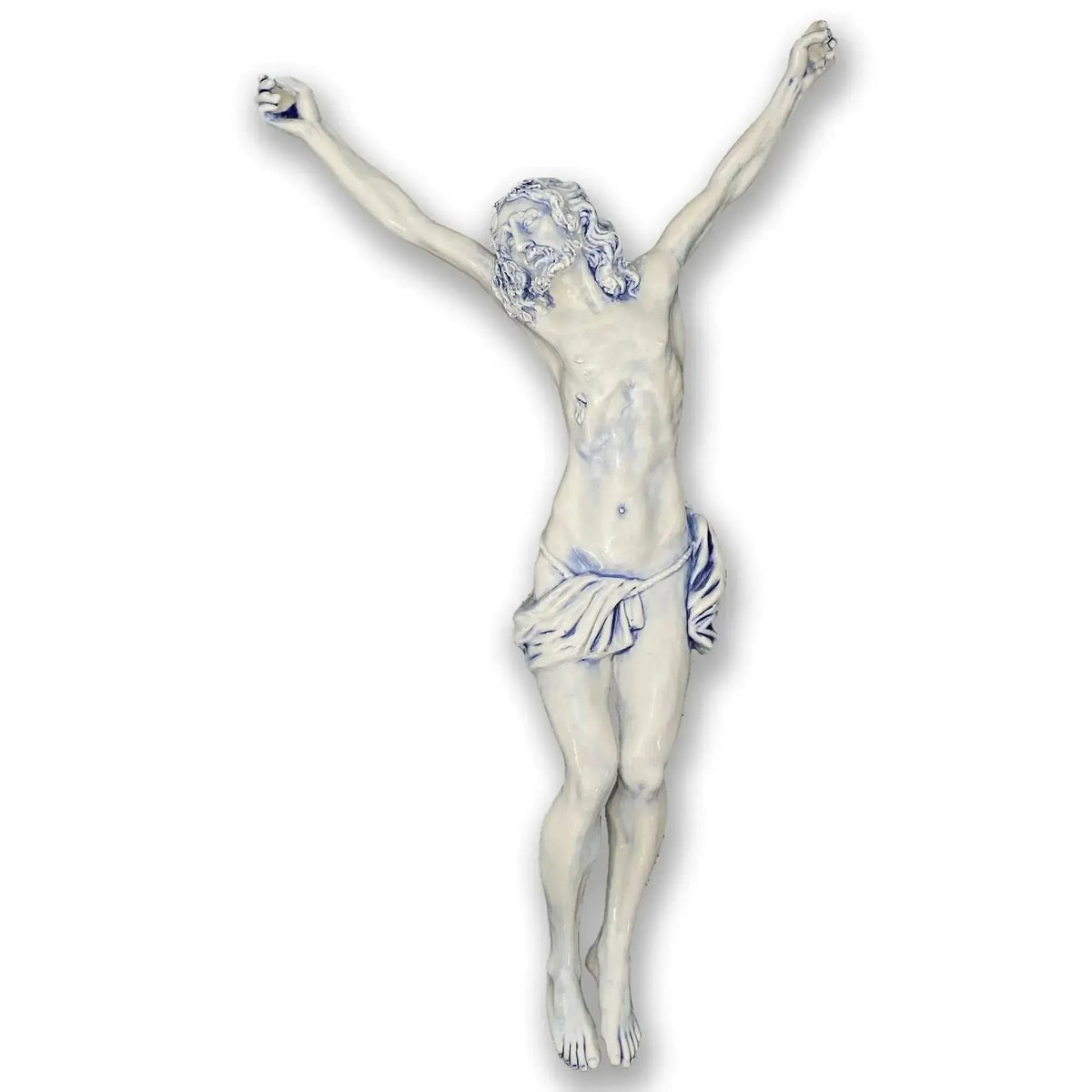Statue représentant la crucifixion de Jésus en porcelaine de Capodimonte