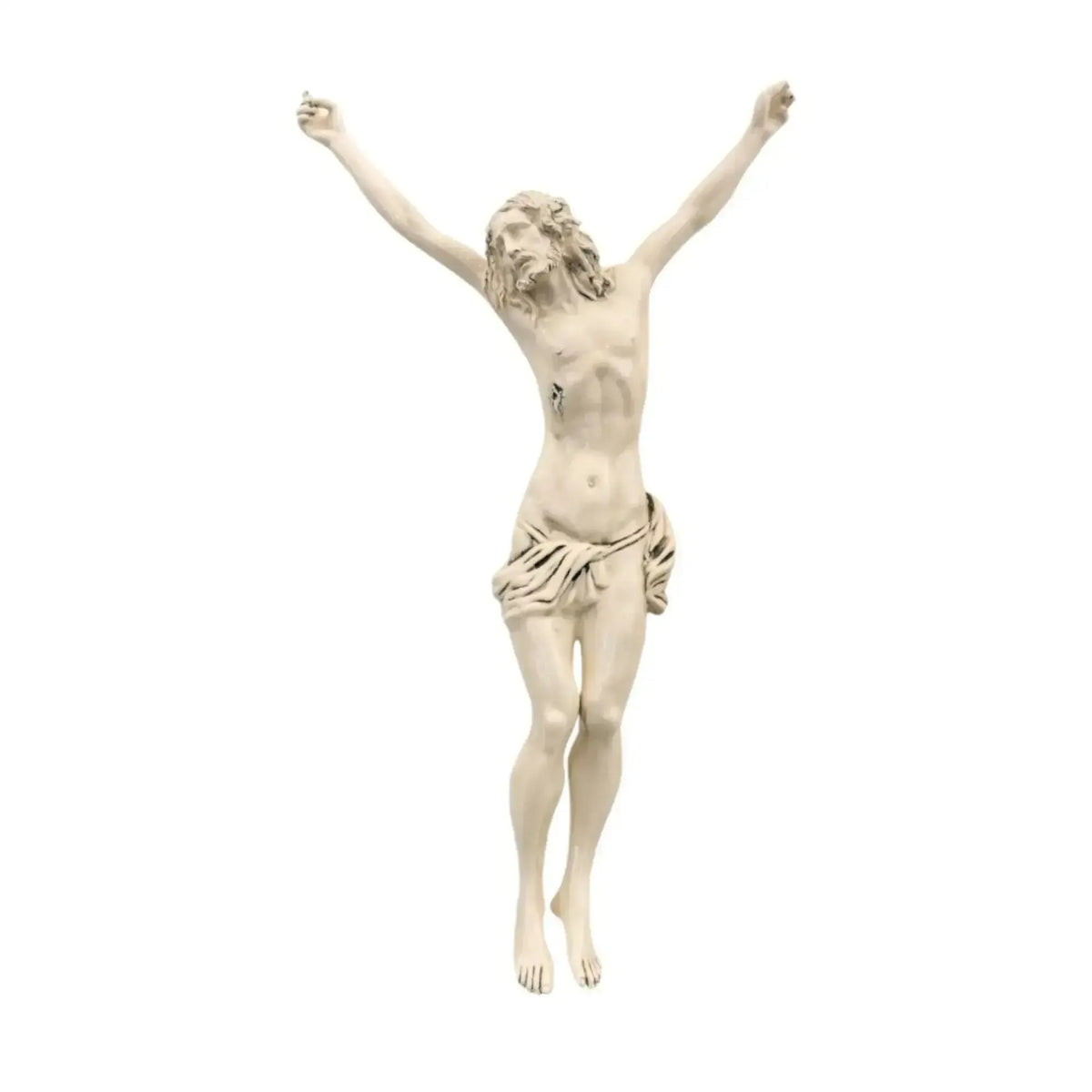 Statue de Jésus crucifié en porcelaine de Capodimonte.