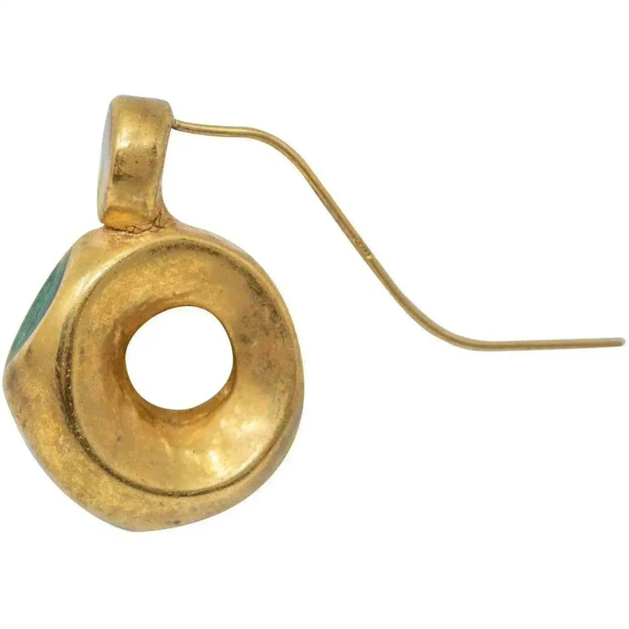 Classic earrings with natural stones, gold plated silver