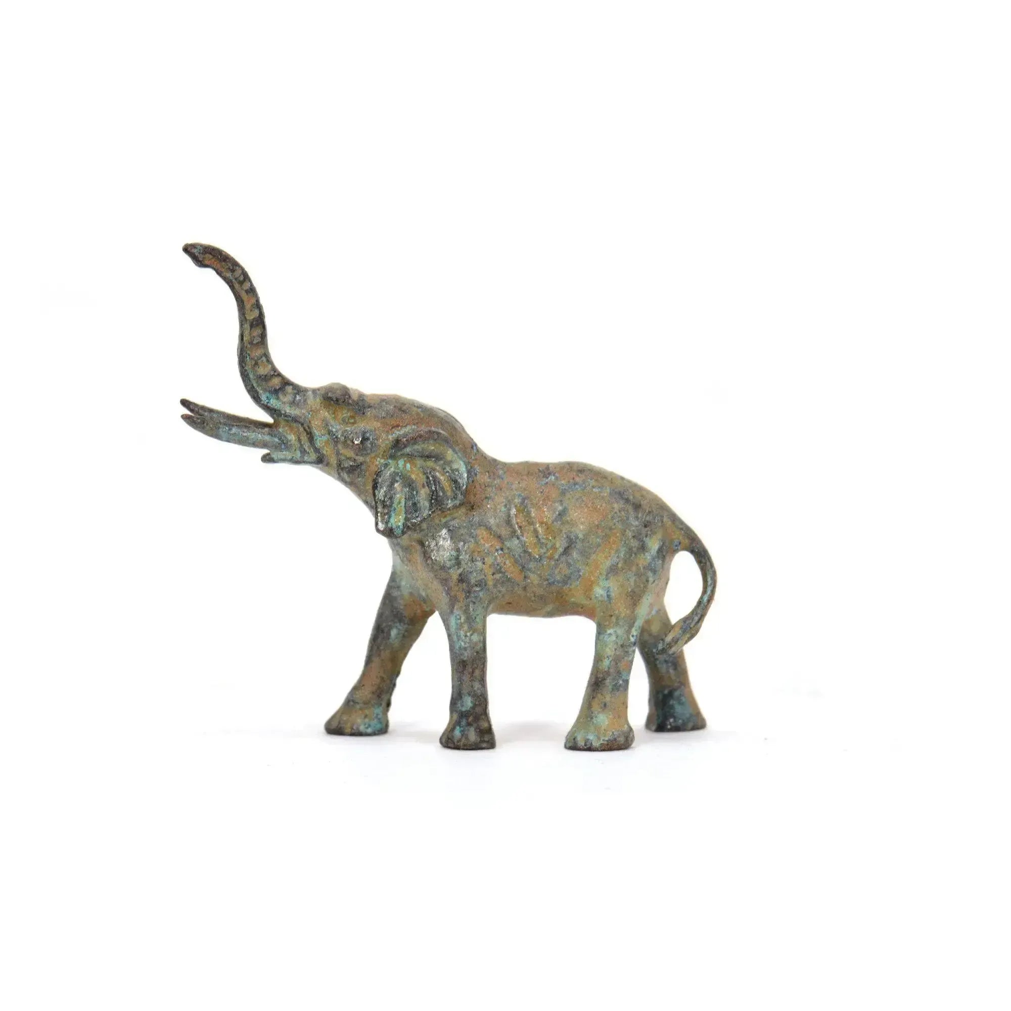 bronze statuette, elephant side view