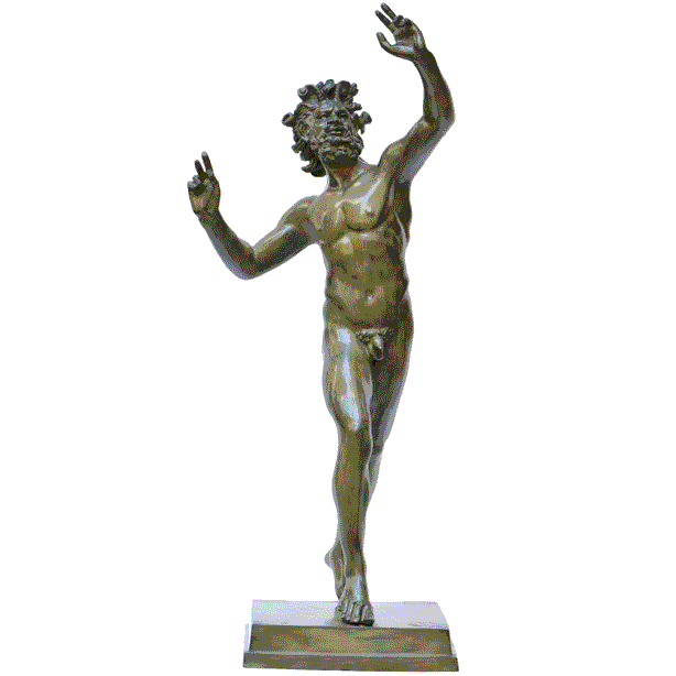 Dancing Faun - Bronze Statue 85 cm