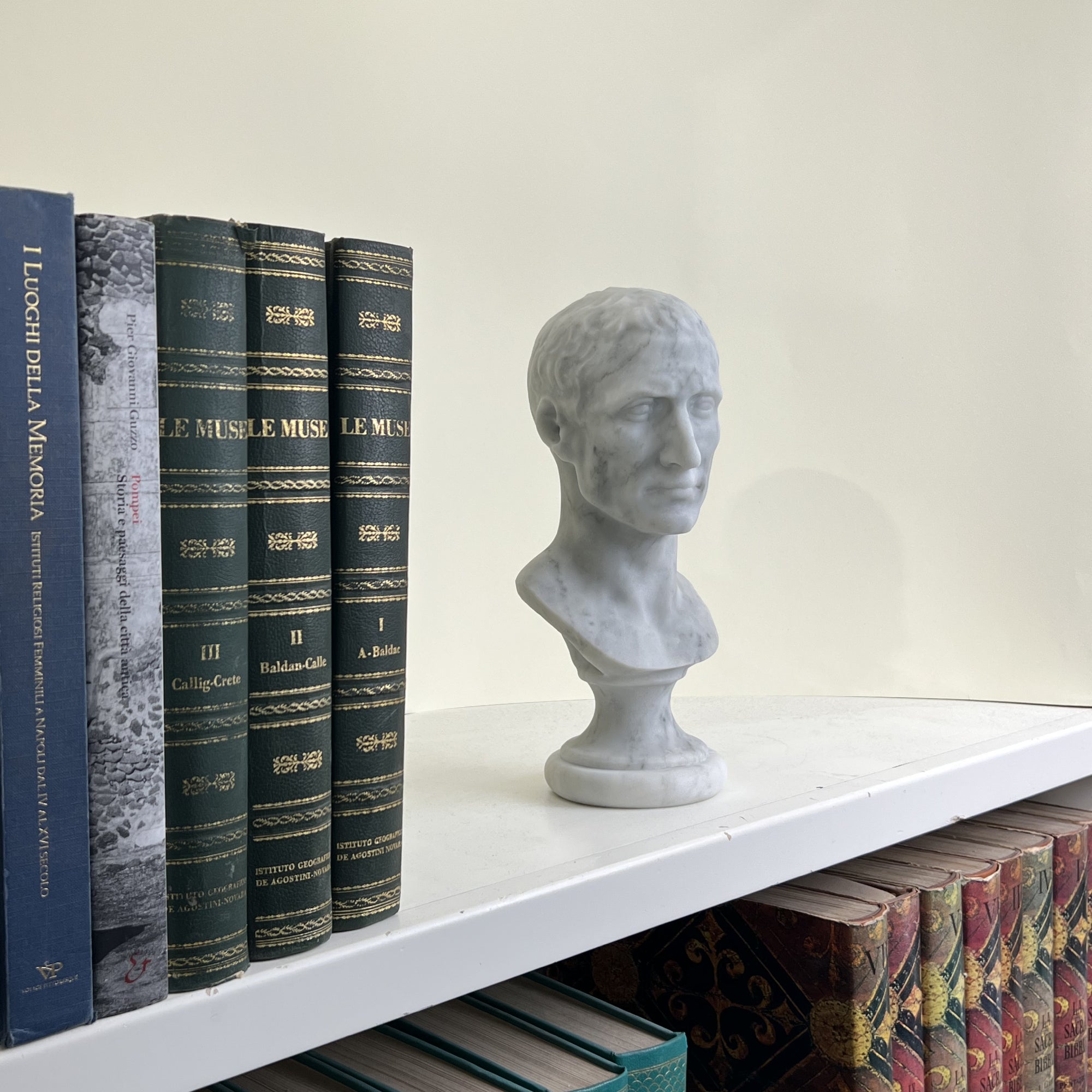 Testa in Marmo di Giulio Cesare – Scultura 30 cm in Marmo di Carrara