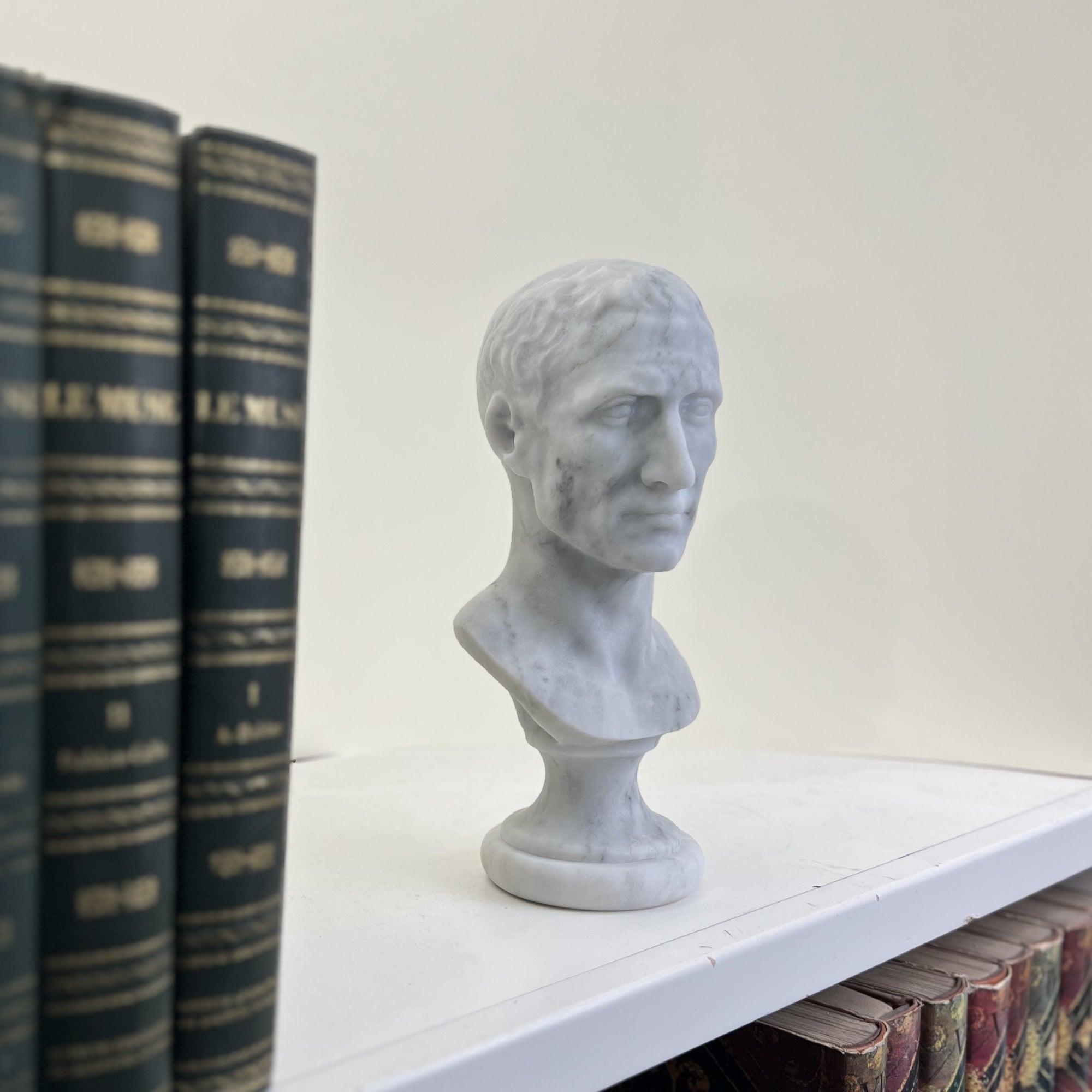 Testa in Marmo di Giulio Cesare – Scultura 30 cm in Marmo di Carrara