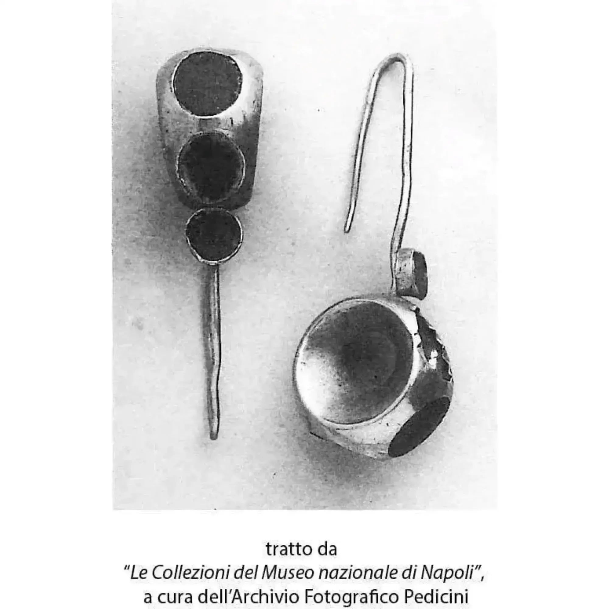 Earrings in gold and natural stones - Pompeian jewels