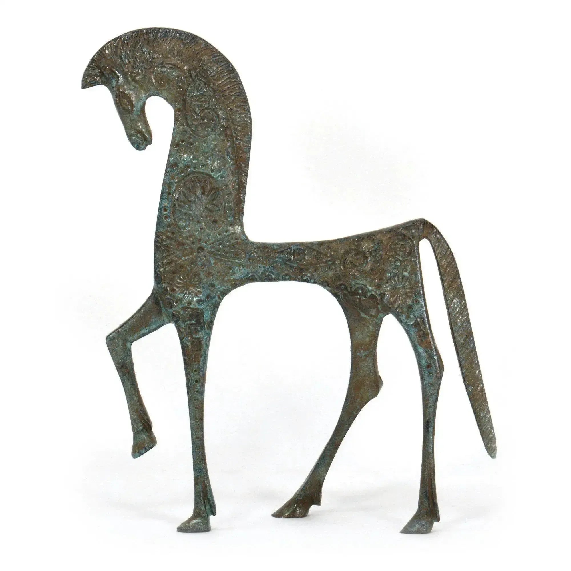 Greek horse statue in bronze