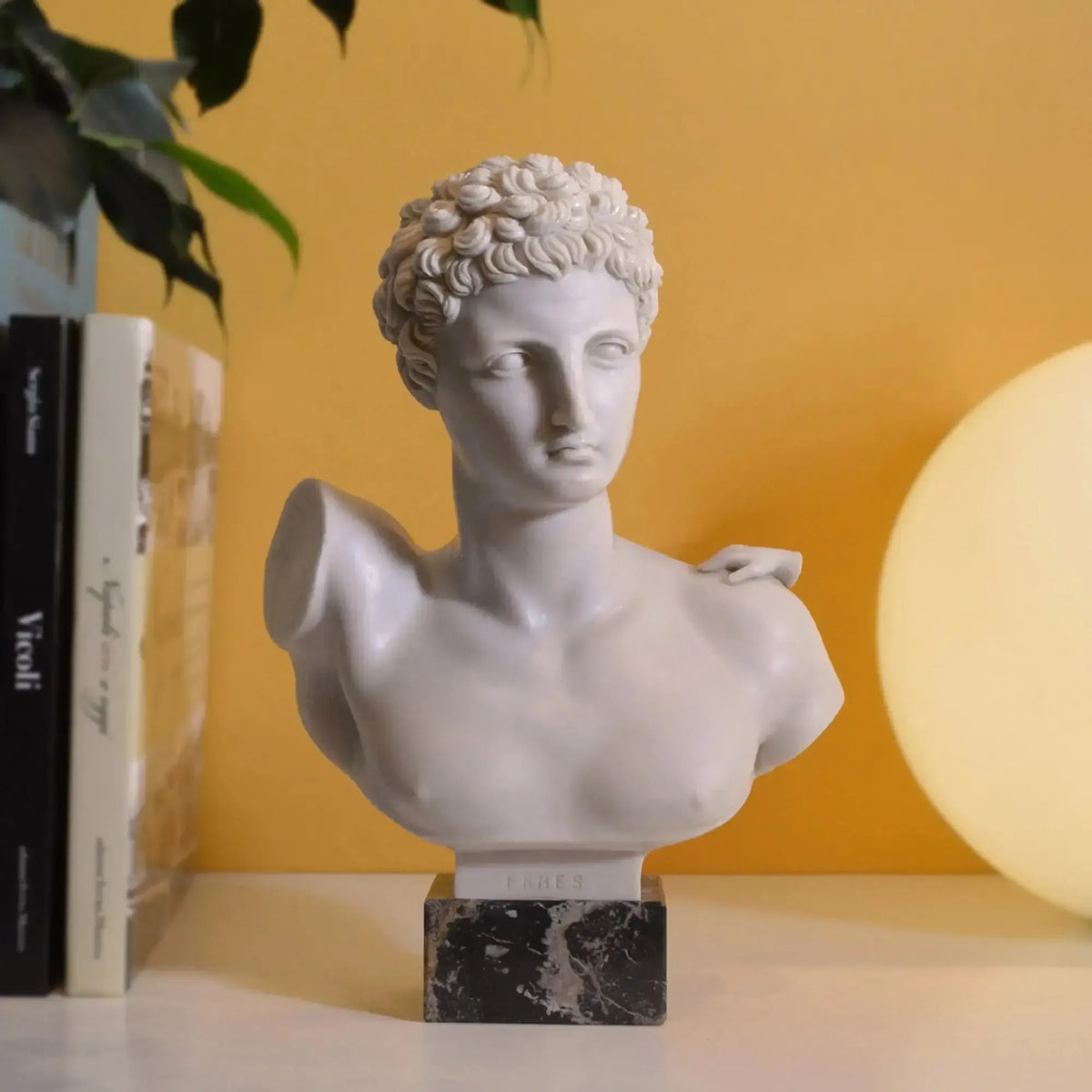 Famous bust of Hermes, reproduction of the statue of the Greek god in Naples