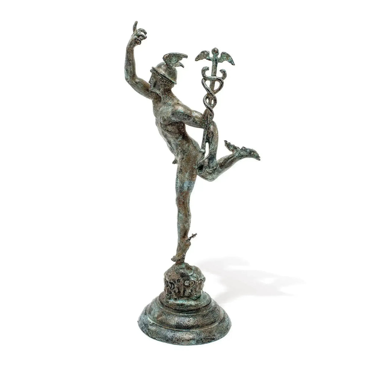 Bronze reproduction of the flying Mercury (Hermes) by Giambologna in bronze.