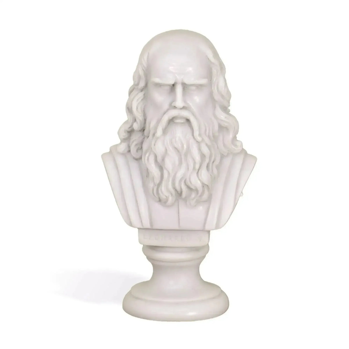 Busto de mármol de Leonardo Da Vinci.