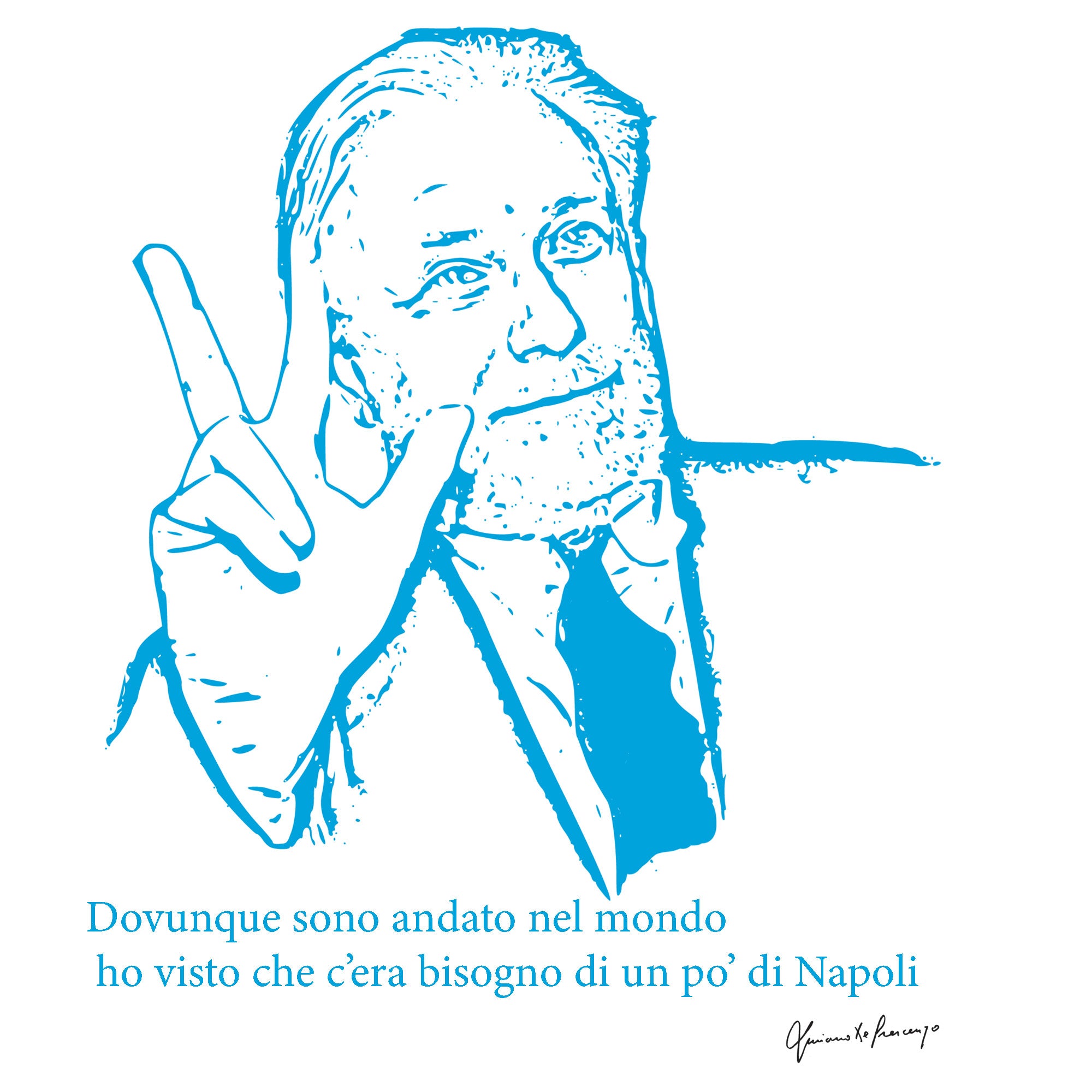 T-shirt Luciano De Crescenzo Scudetto Napoli