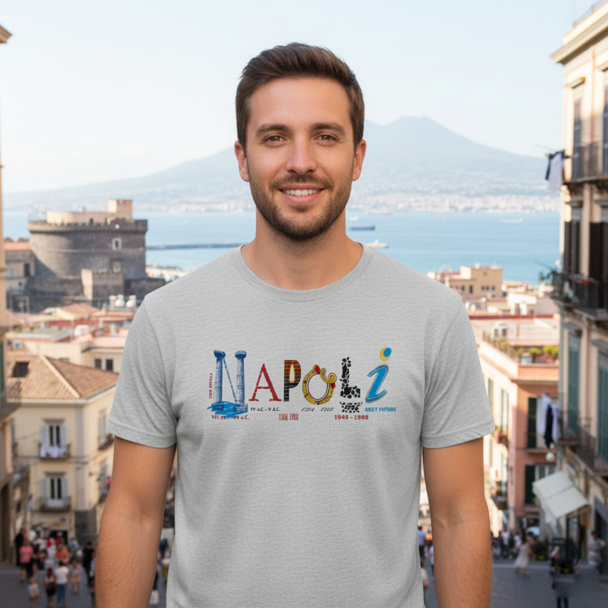 Unisex T-Shirt Napoli – 100% Baumwolle, Hergestellt in Italien