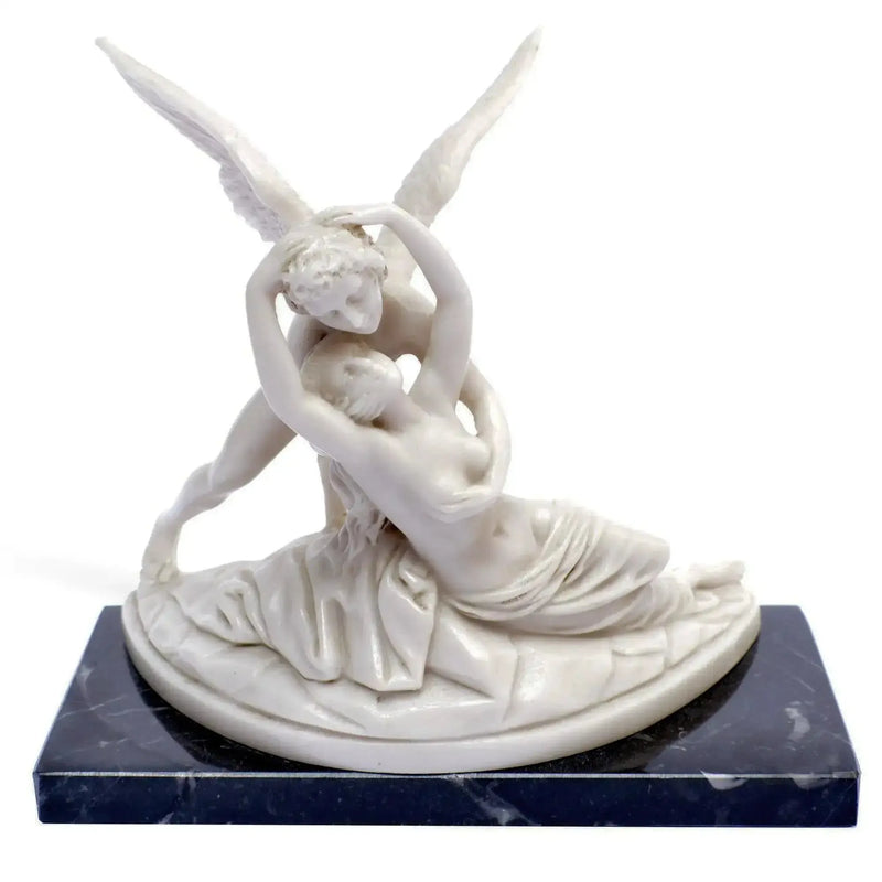 Cupid and Psyche: reproduction of Canova's marble sculpture.
