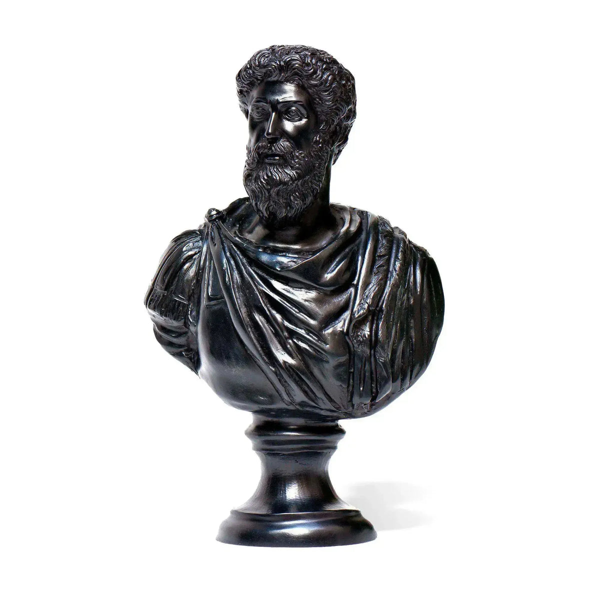 Front detail of the bronze bust of Marcus Aurelius