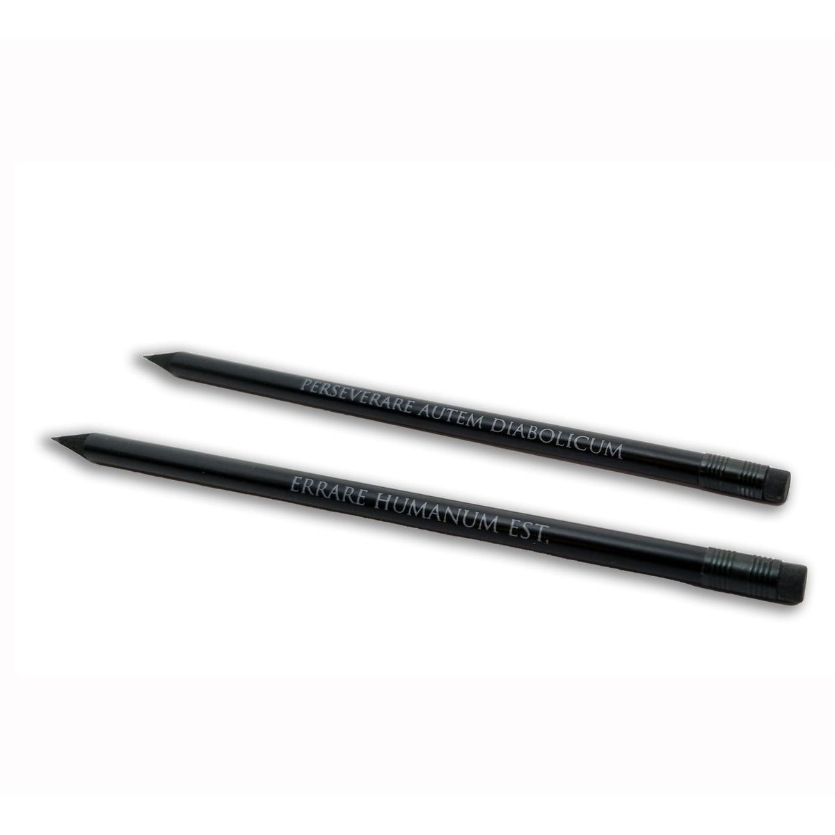 Crayon noir avec double phrase latine « Errare humanum est – Perseverare autem diabolicum » – ironie et sagesse ancienne