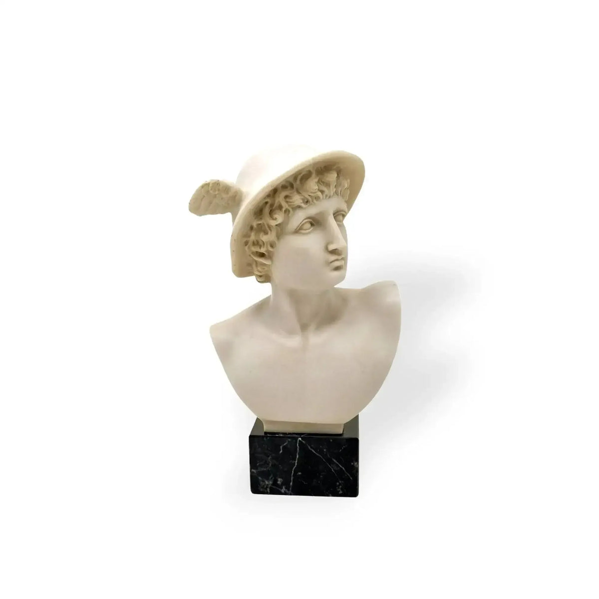 Escultura de mármol del dios romano Mercurio (Hermes para los griegos)