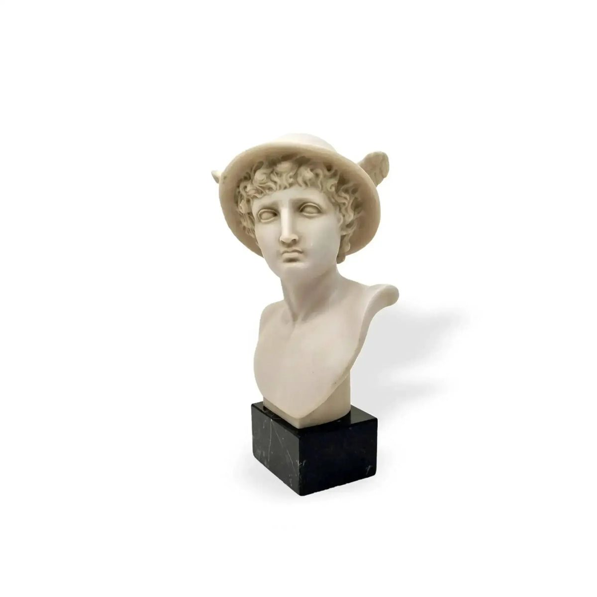 Busto de mármol del dios Mercurio (Hermes para los griegos)