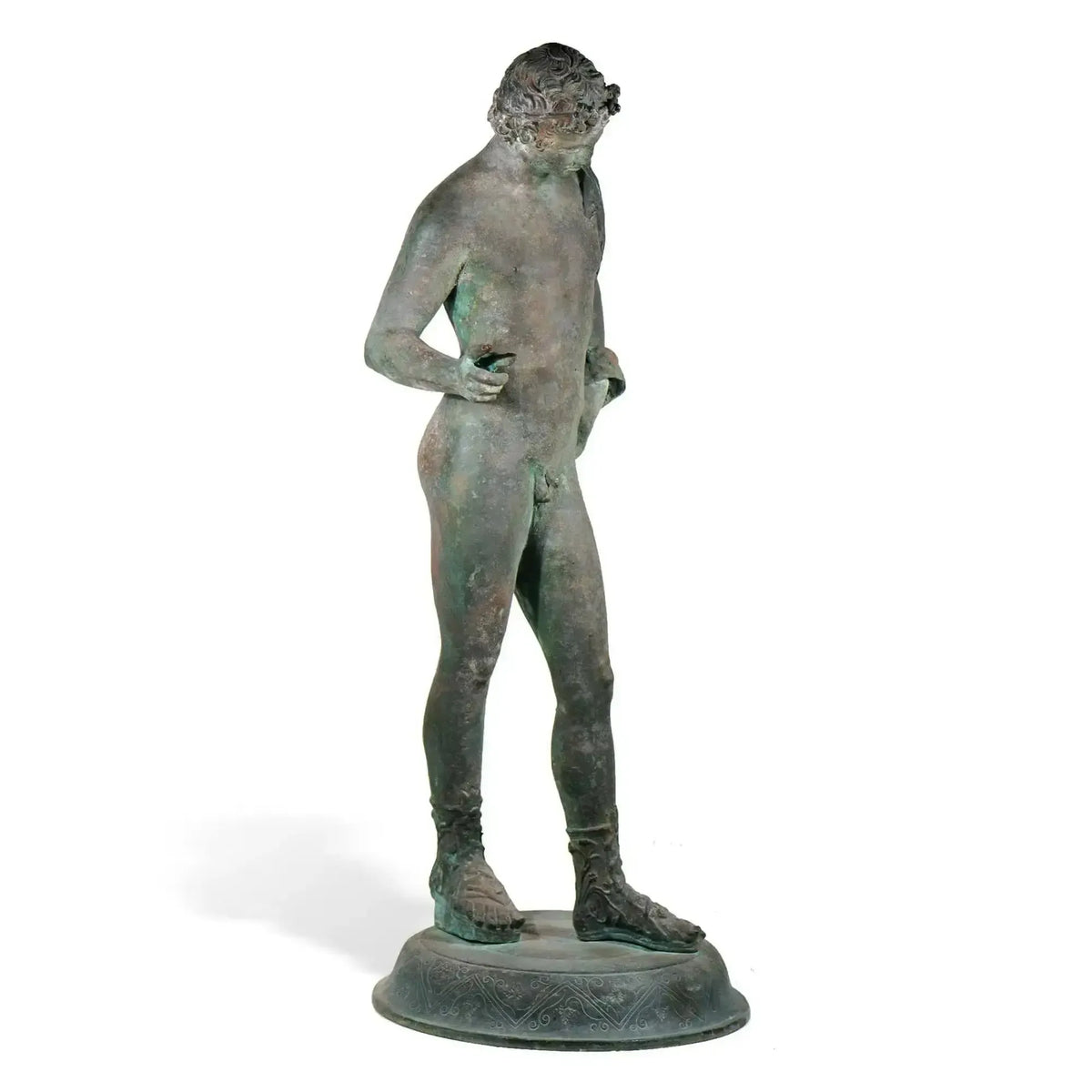 Narcissus sculpture Grand Tour collection, side view.