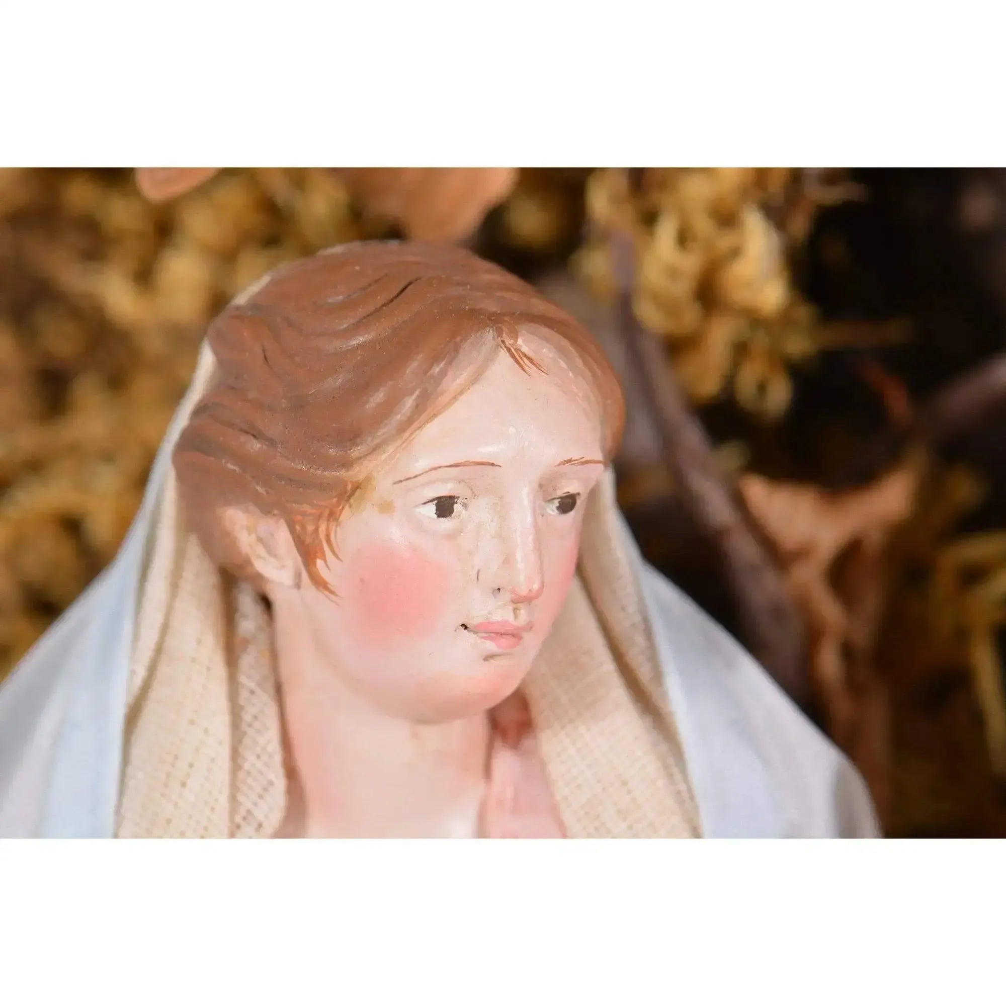 Crèche de Noël en cloche de verre artisanale