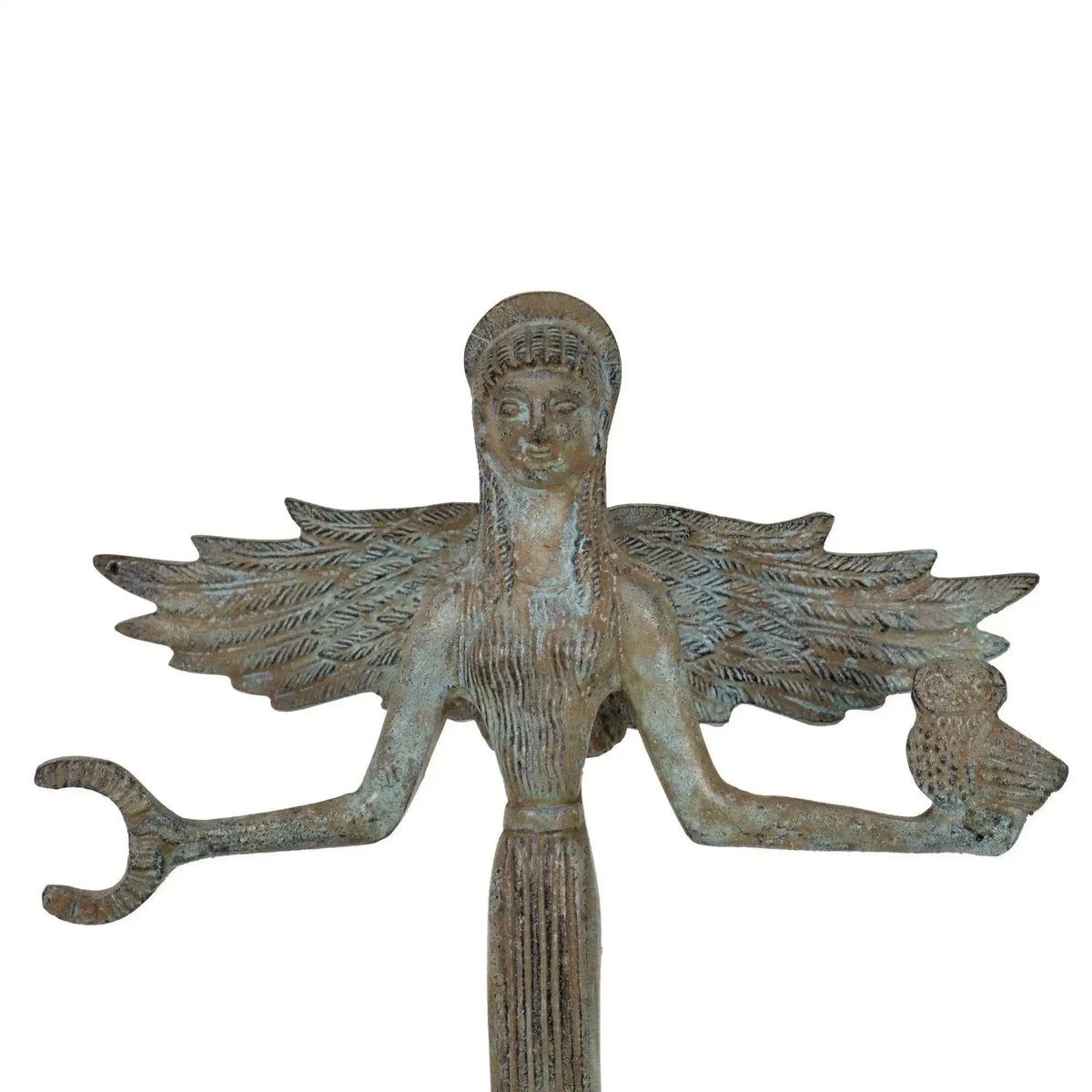 Bronze statuette of the winged Nike on a marble base