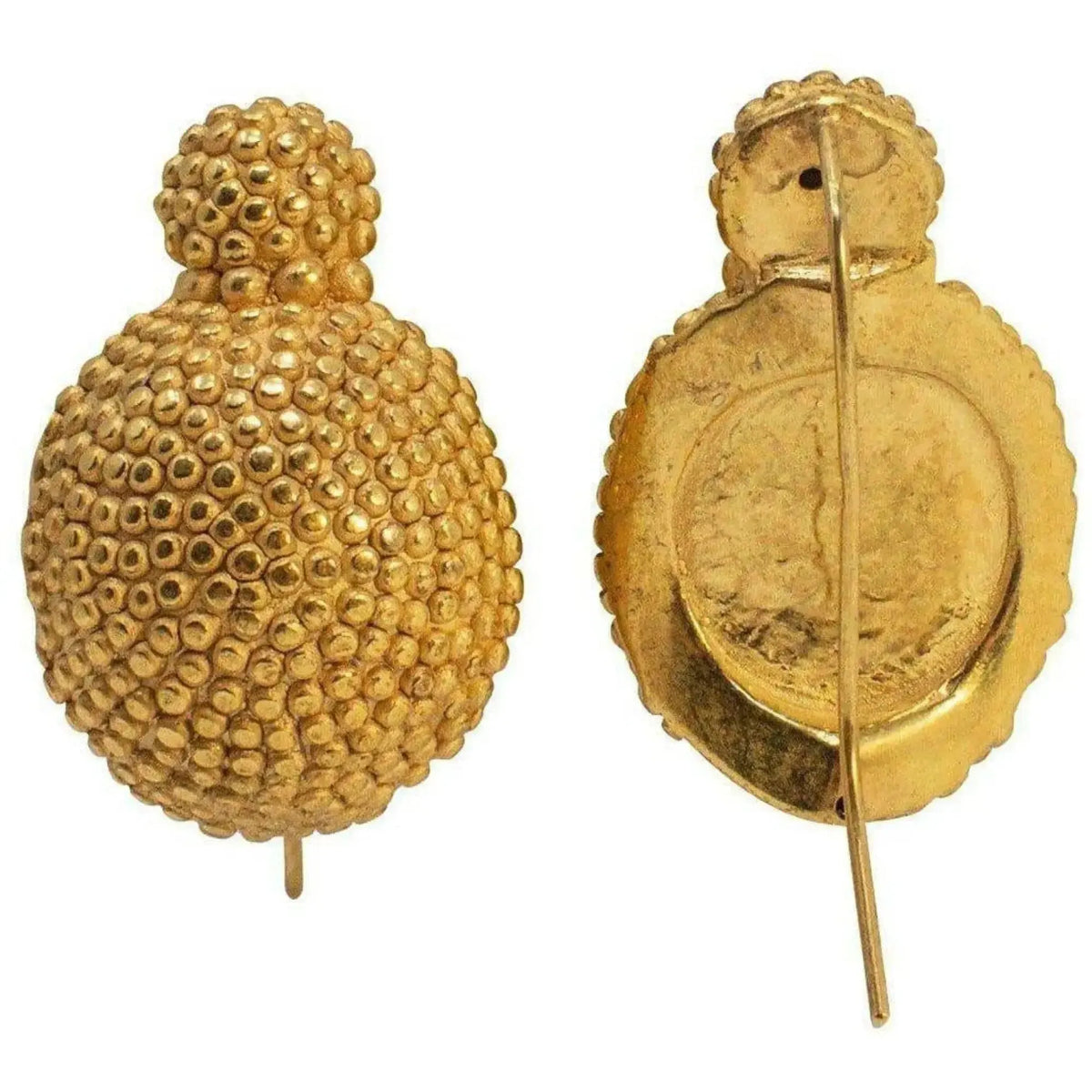 Pendientes esfera bañados en oro de 18K, estilo Herculano