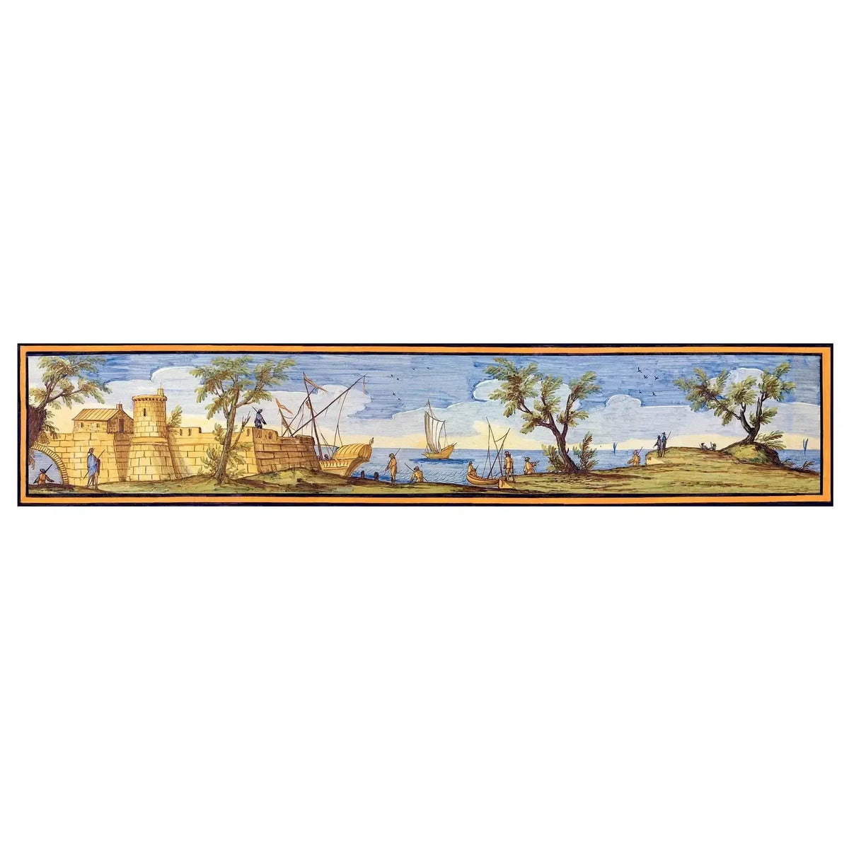 Panel de mesa con mayólica del claustro de Santa Chiara