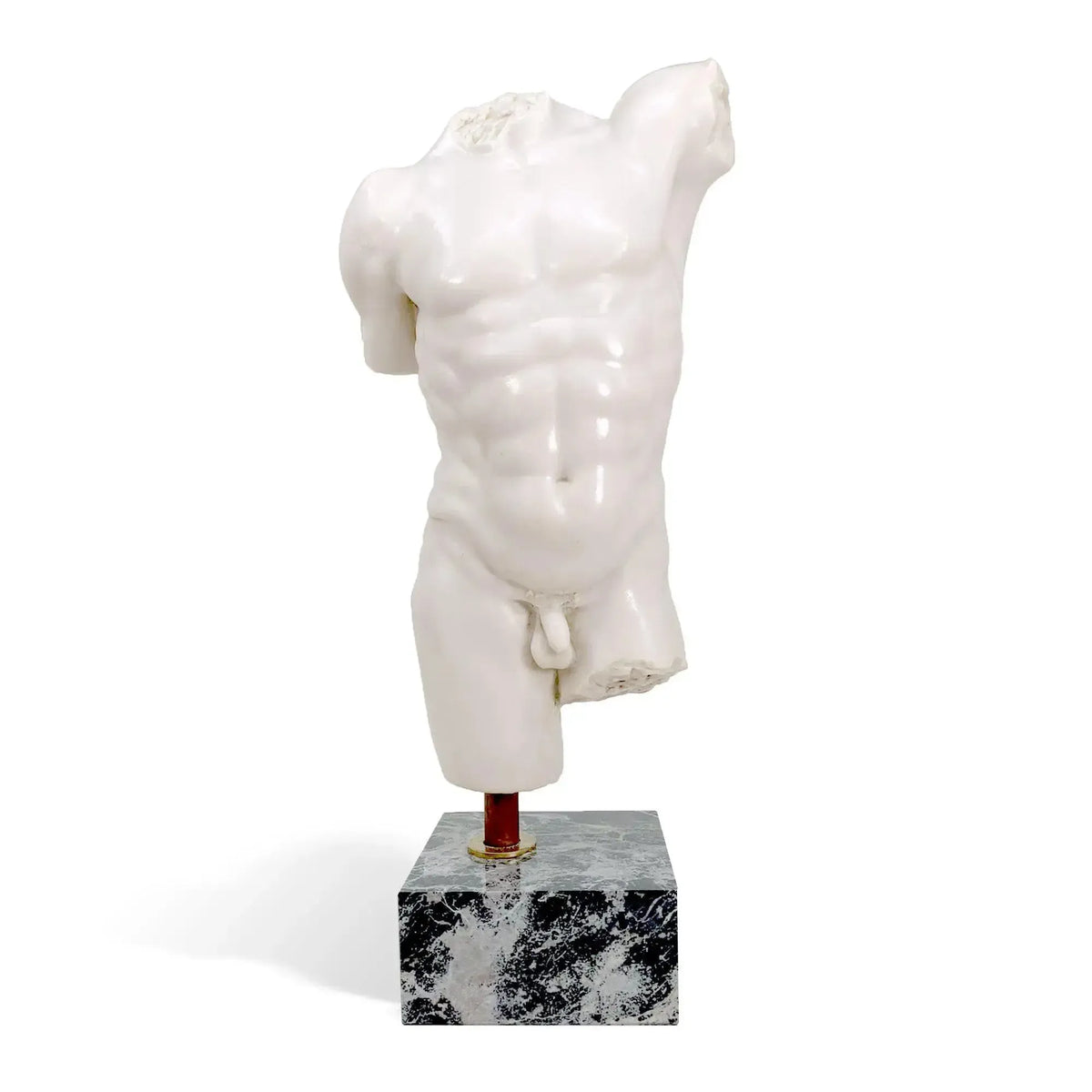 Detail of the bust of Perseus made of precious Carrara marble.