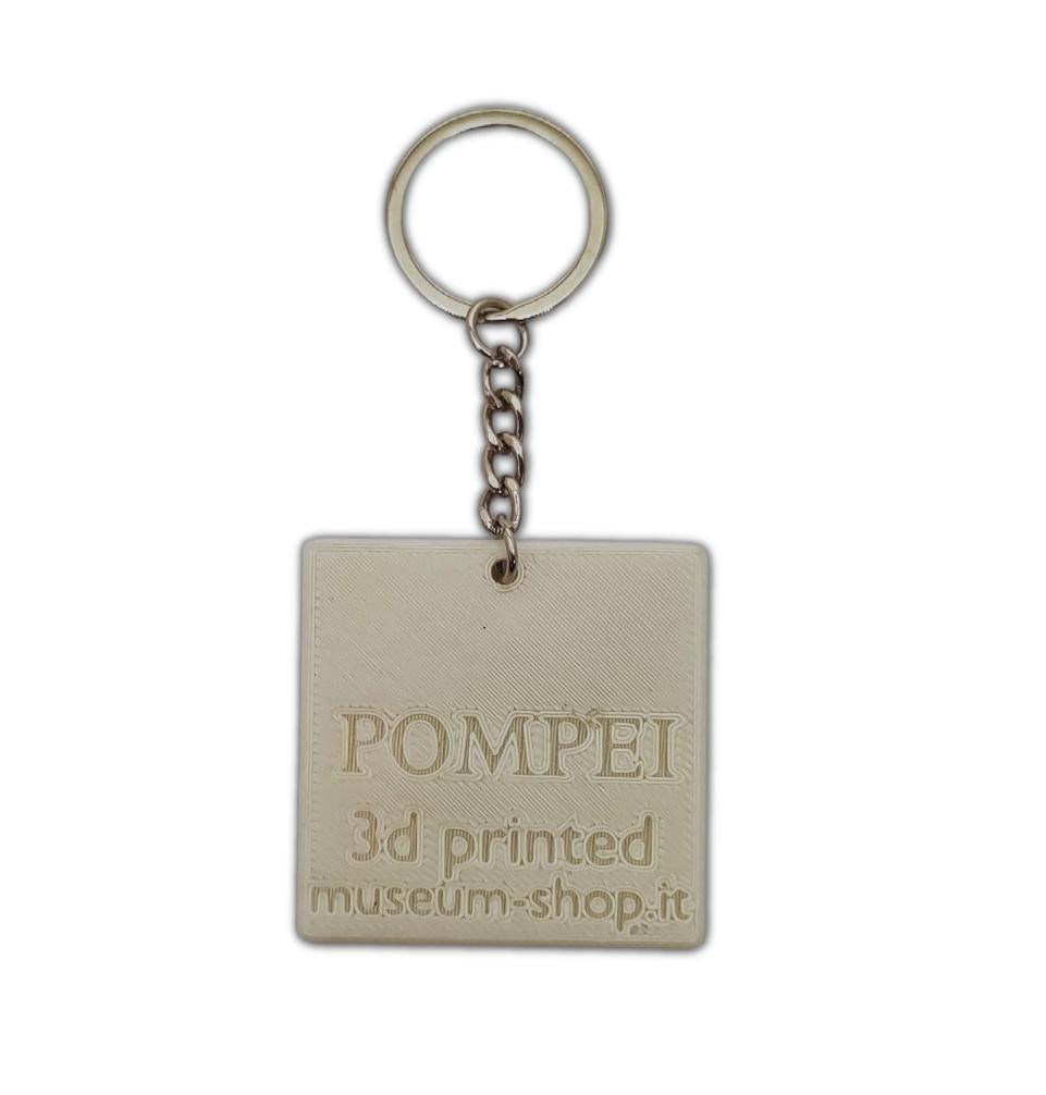 Porte-clés « Cave Canem » – Mosaïque de Pompéi en bioplastique