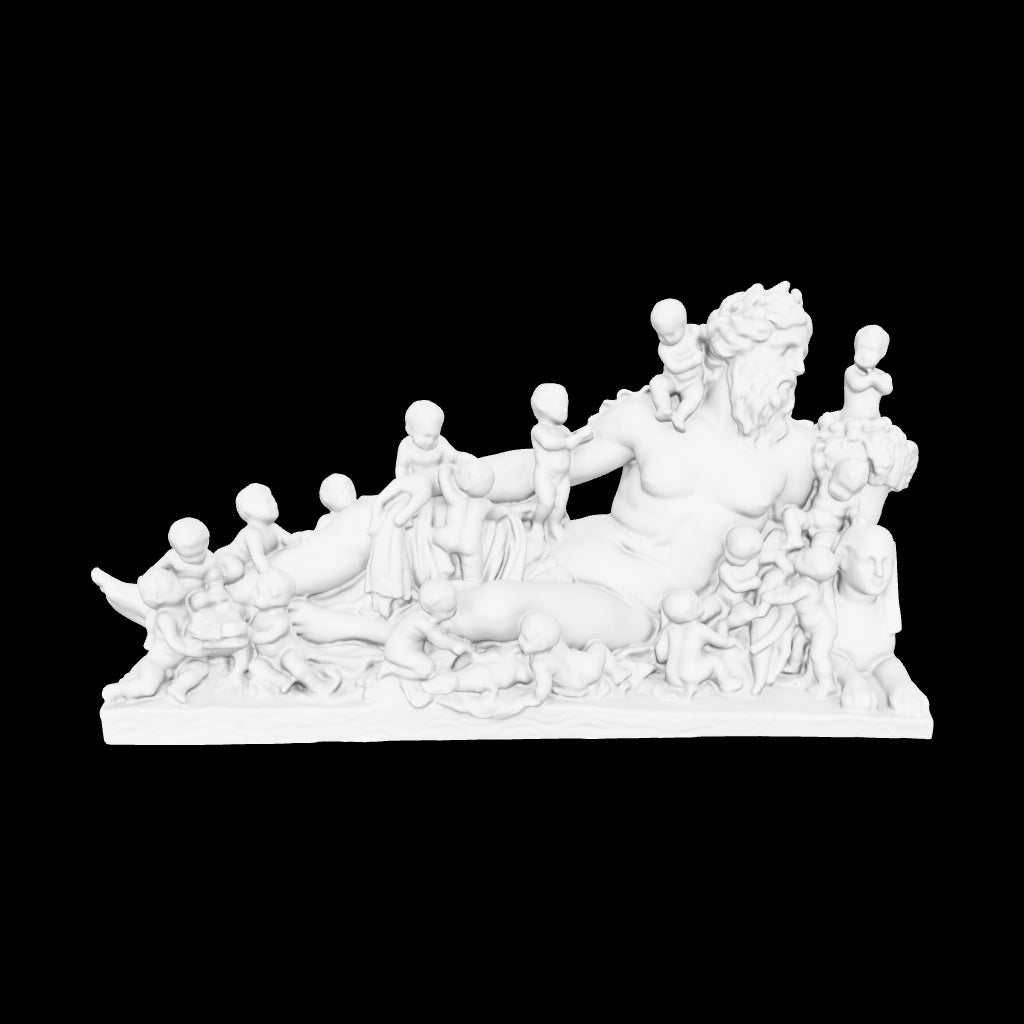 Modello 3D della scultura del Dio Nilo in marmo