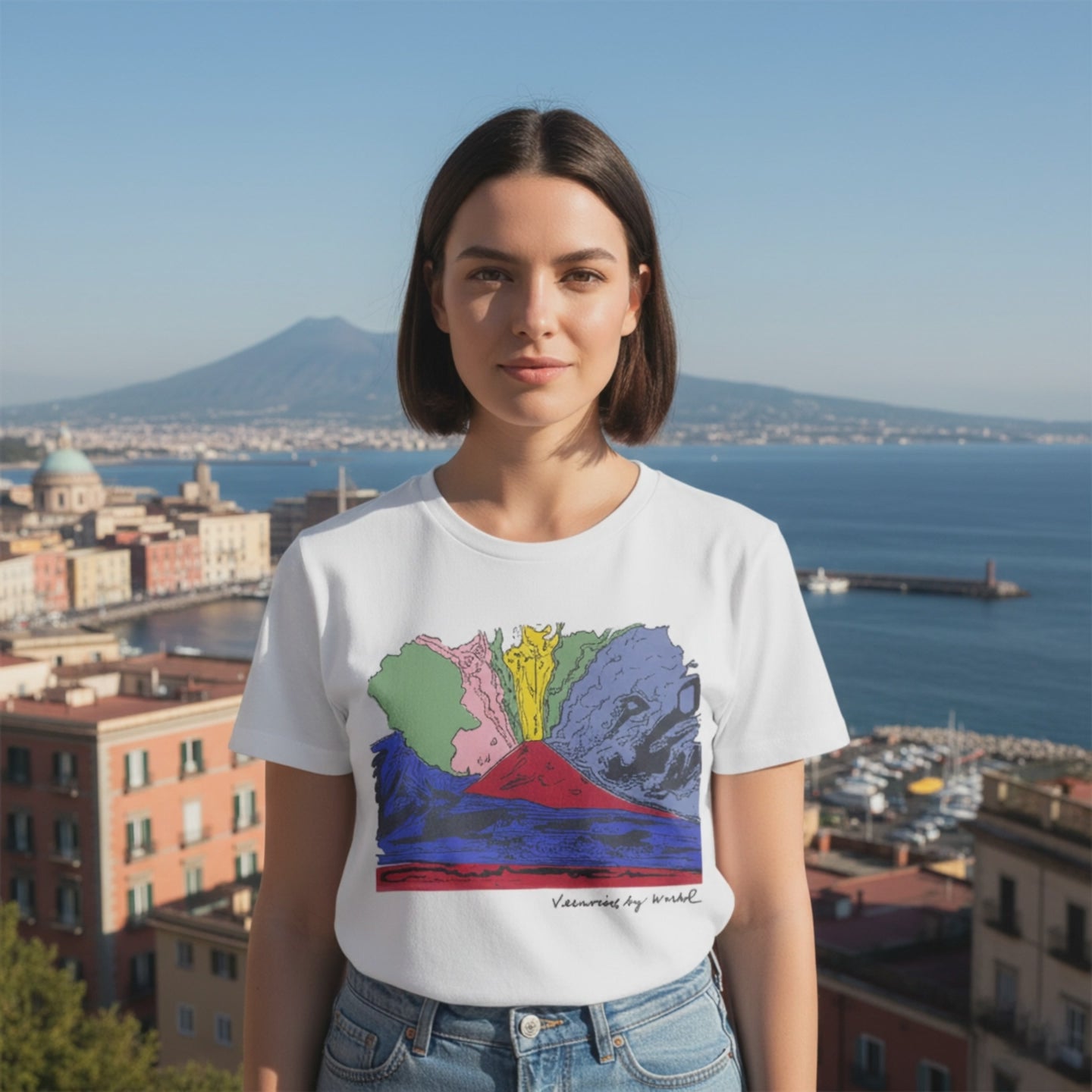 T-shirt Donna "Vesuvius" di Andy Warhol